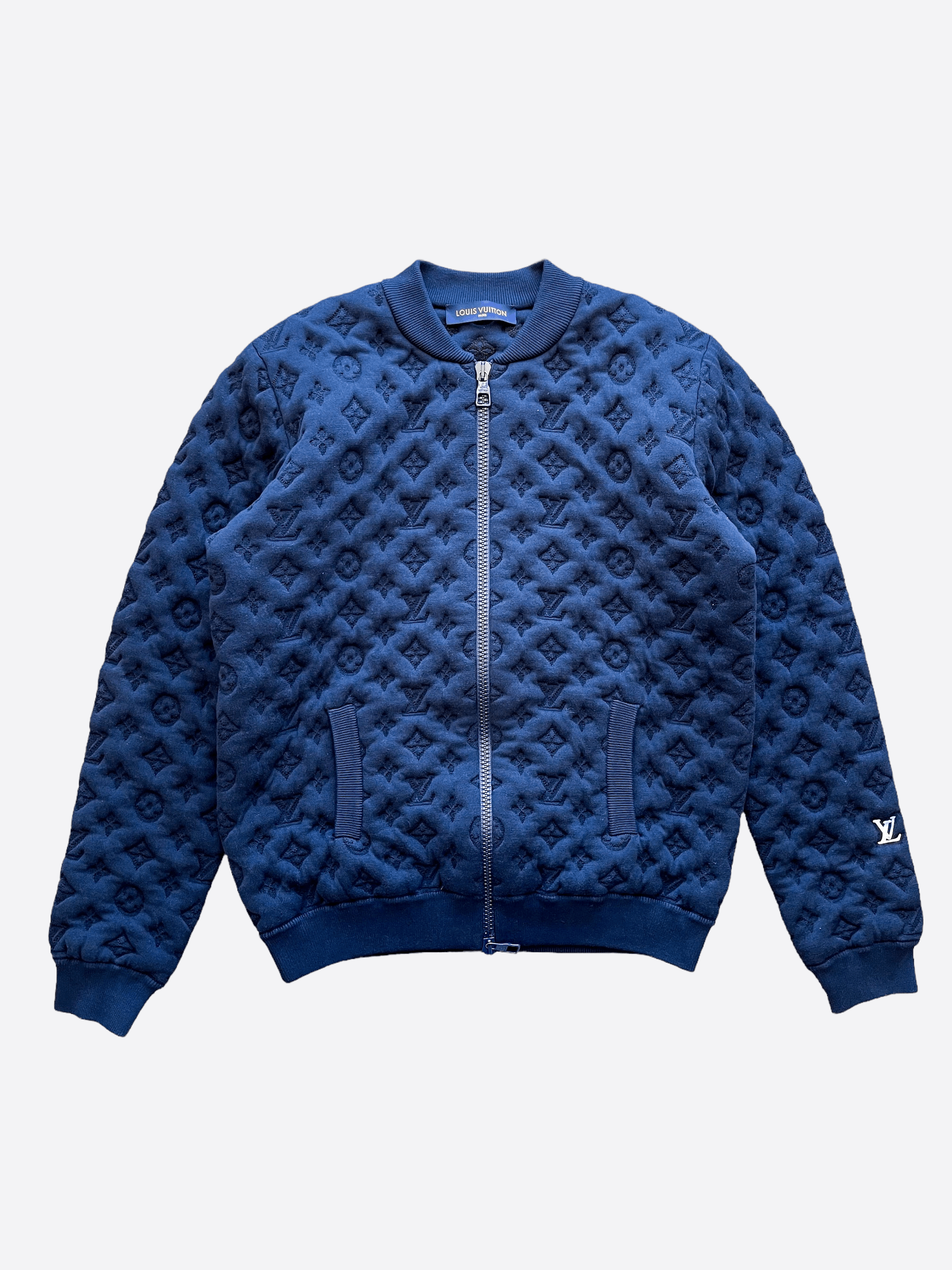 Louis Vuitton Lvse Flower Quilted Hoodie Jacket Dark Khaki