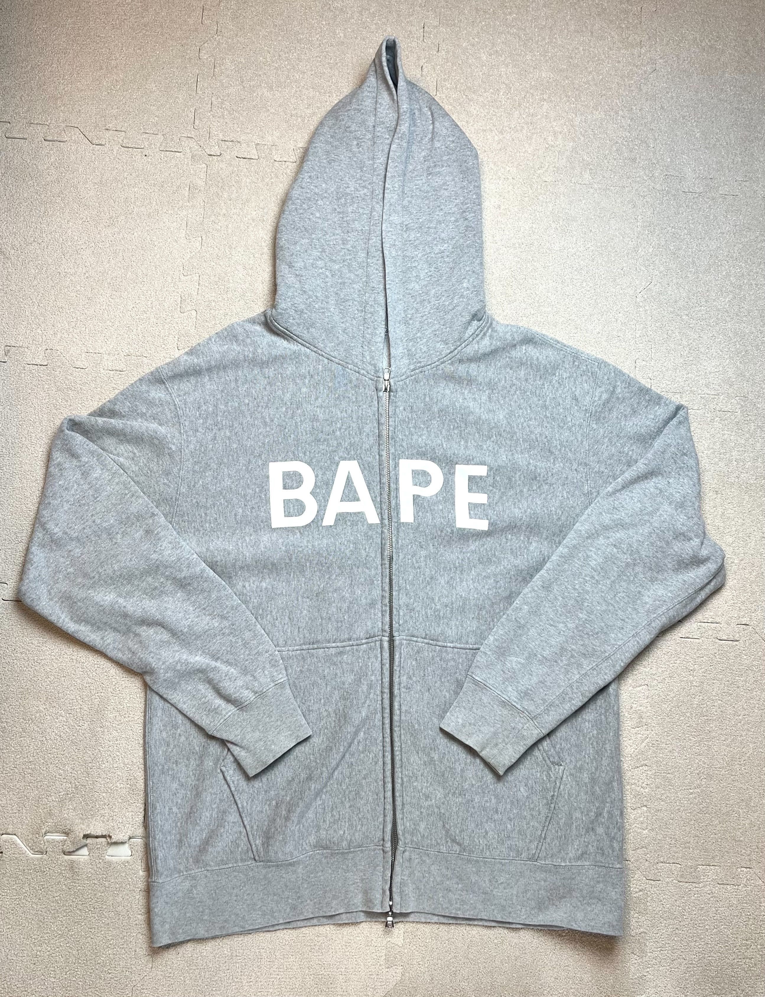 Bape Bape Gray Spell Out Logo Vintage Zip Hoodie Size L | Grailed