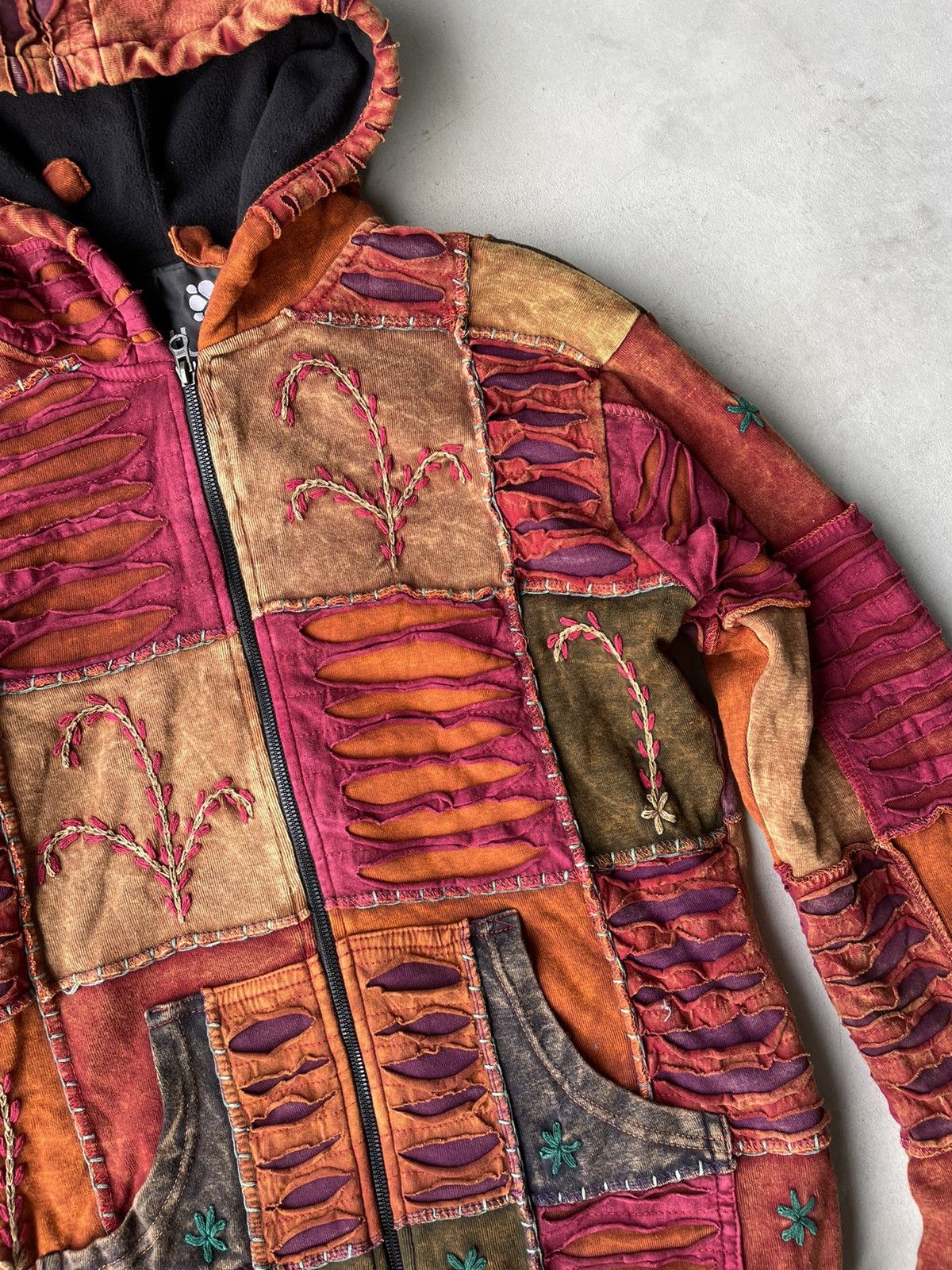 Japanese Brand vintage patchwork jacket made in Nepal Size XL / US 12-14 / IT 48-50 - 3 Thumbnail