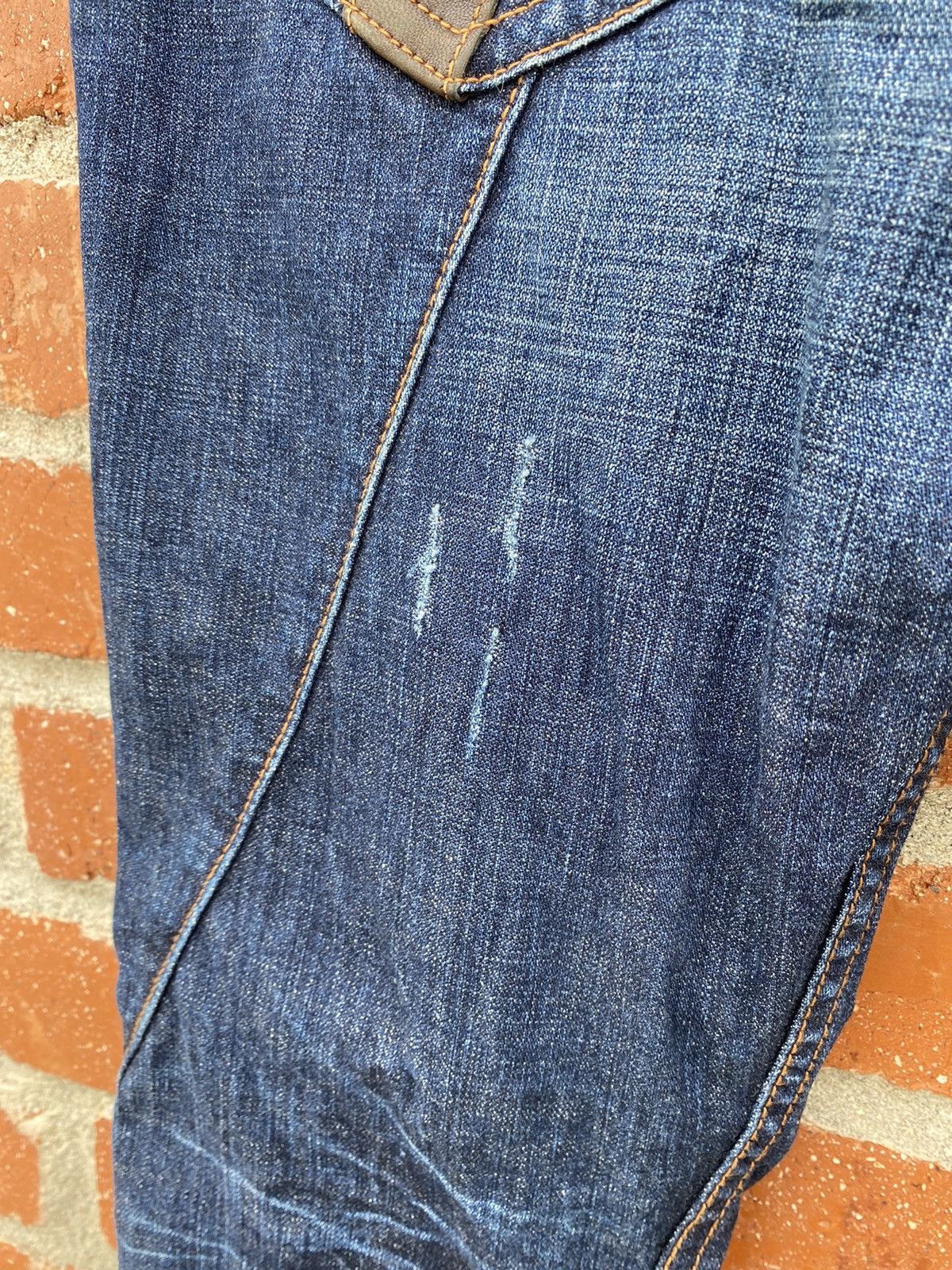 If Six Was Nine × Japanese Brand × Michel Klein Japanese Brand MK Homme Paris Extra Leather Flared Denim Size US 32 / EU 48 - 14 Thumbnail