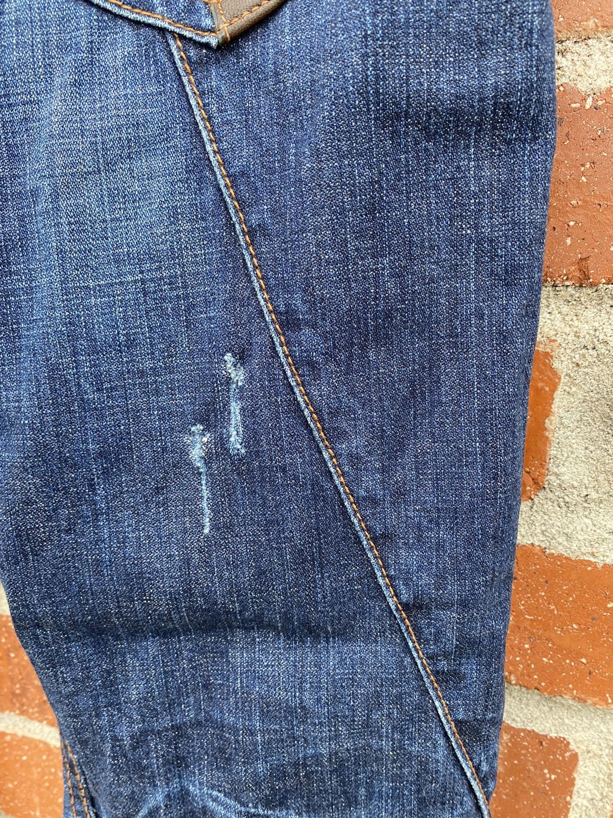 If Six Was Nine × Japanese Brand × Michel Klein Japanese Brand MK Homme Paris Extra Leather Flared Denim Size US 32 / EU 48 - 15 Thumbnail