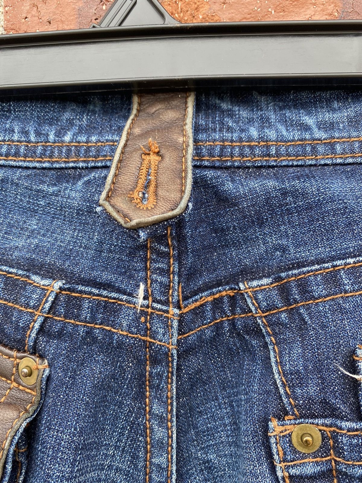 If Six Was Nine × Japanese Brand × Michel Klein Japanese Brand MK Homme Paris Extra Leather Flared Denim Size US 32 / EU 48 - 11 Thumbnail