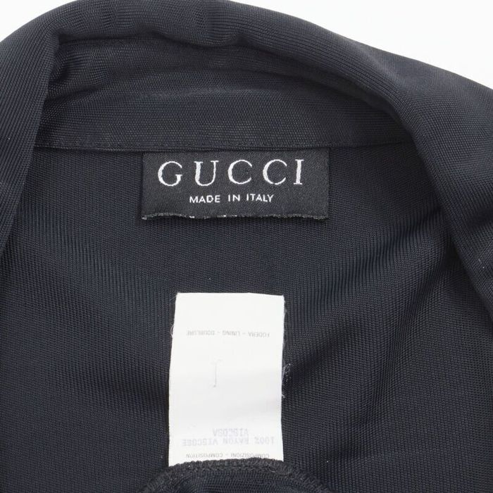 Gucci vintage GUCCI TOM FORD 1996 black rayon knit slim military shirt IT38  XS