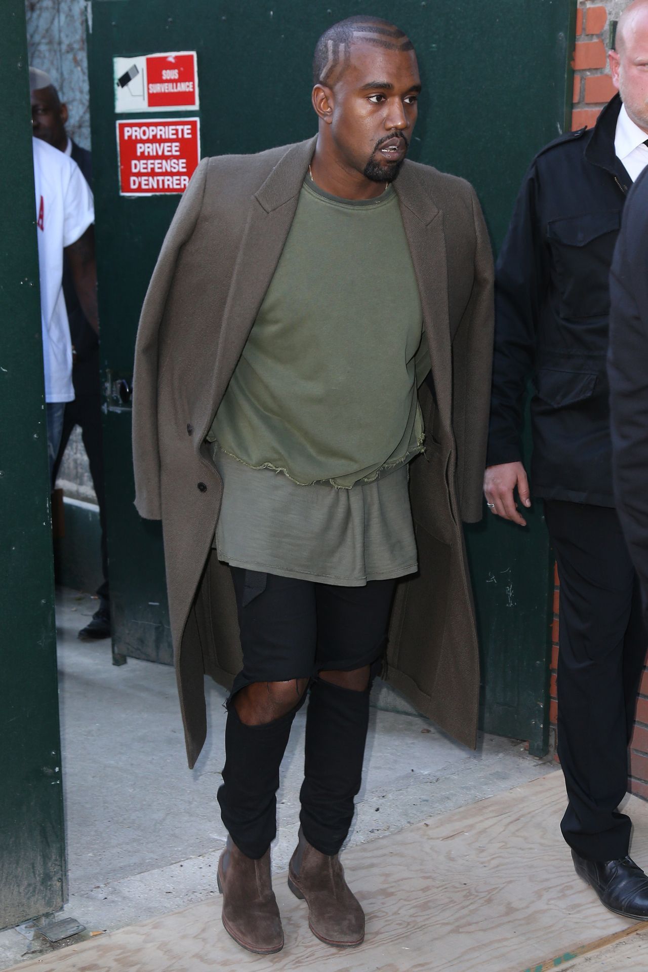 Haider Ackermann FW14 Distressed Double Layer Crewneck Khaki Green Size US L / EU 52-54 / 3 - 1 Thumbnail