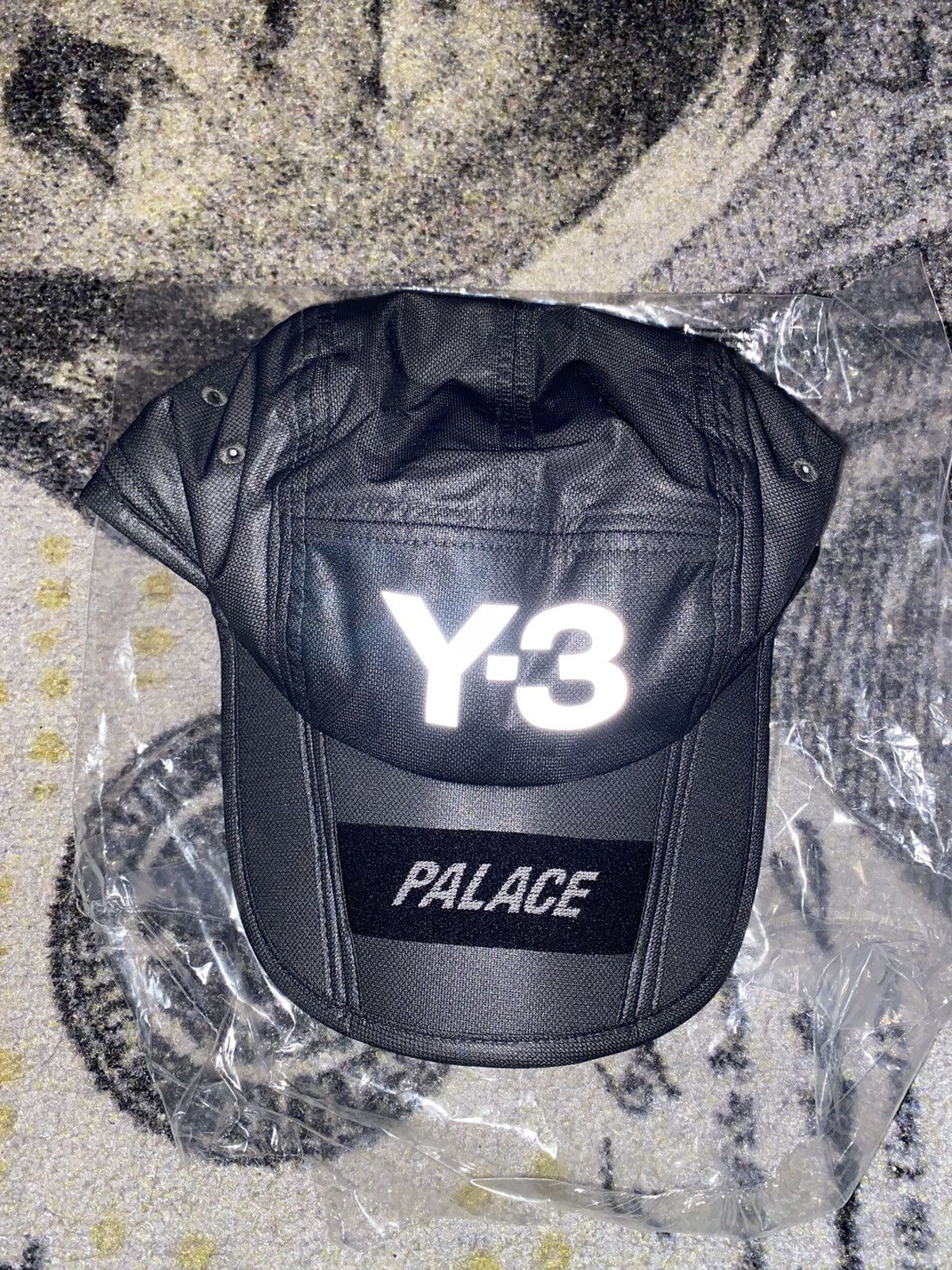 image of Adidas x Palace Y-3 Palace Running Cap in Black, Men's