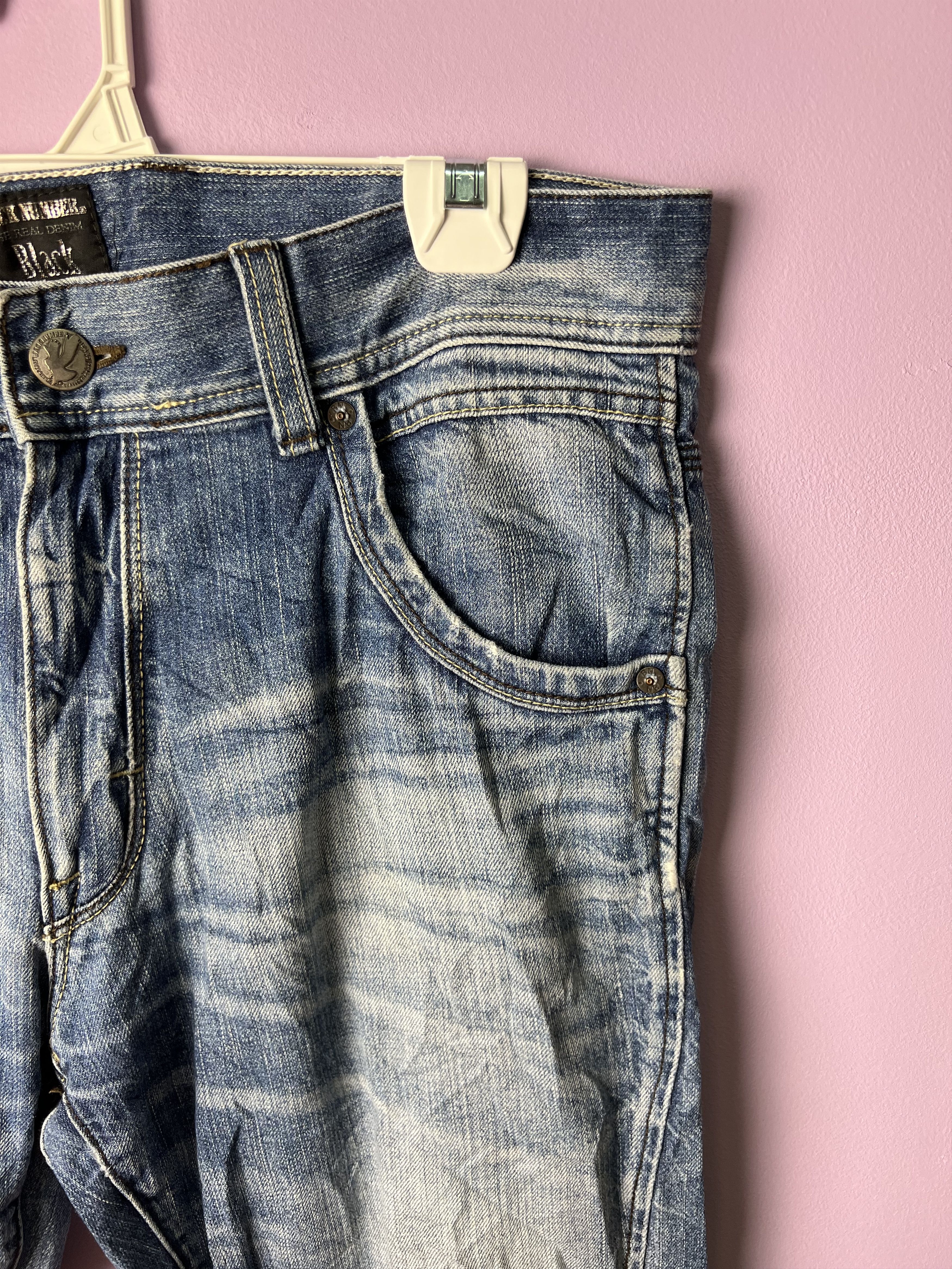 Japanese Brand 🔥Vintage Back Number Black Distressed Denim Size US 36 / EU 52 - 10 Thumbnail
