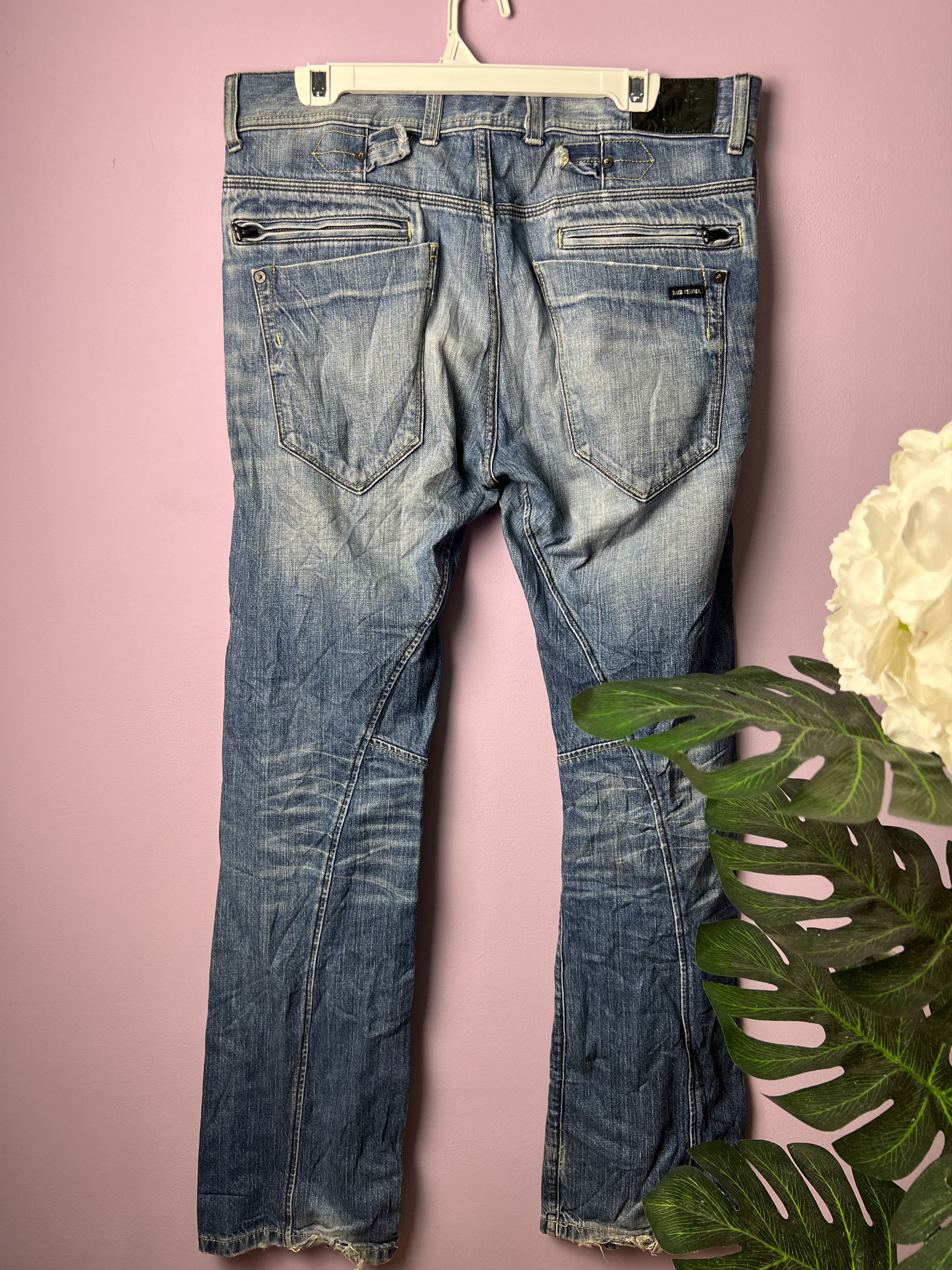 Japanese Brand 🔥Vintage Back Number Black Distressed Denim Size US 36 / EU 52 - 4 Thumbnail