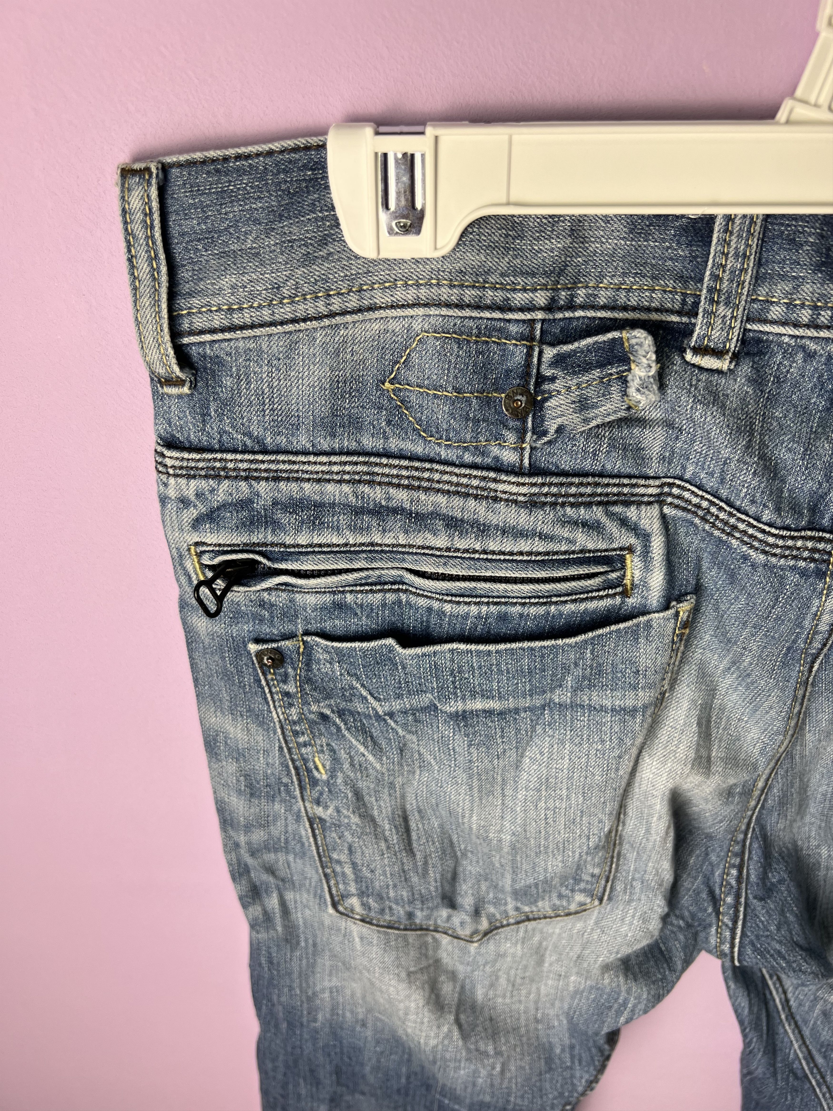 Japanese Brand 🔥Vintage Back Number Black Distressed Denim Size US 36 / EU 52 - 16 Thumbnail