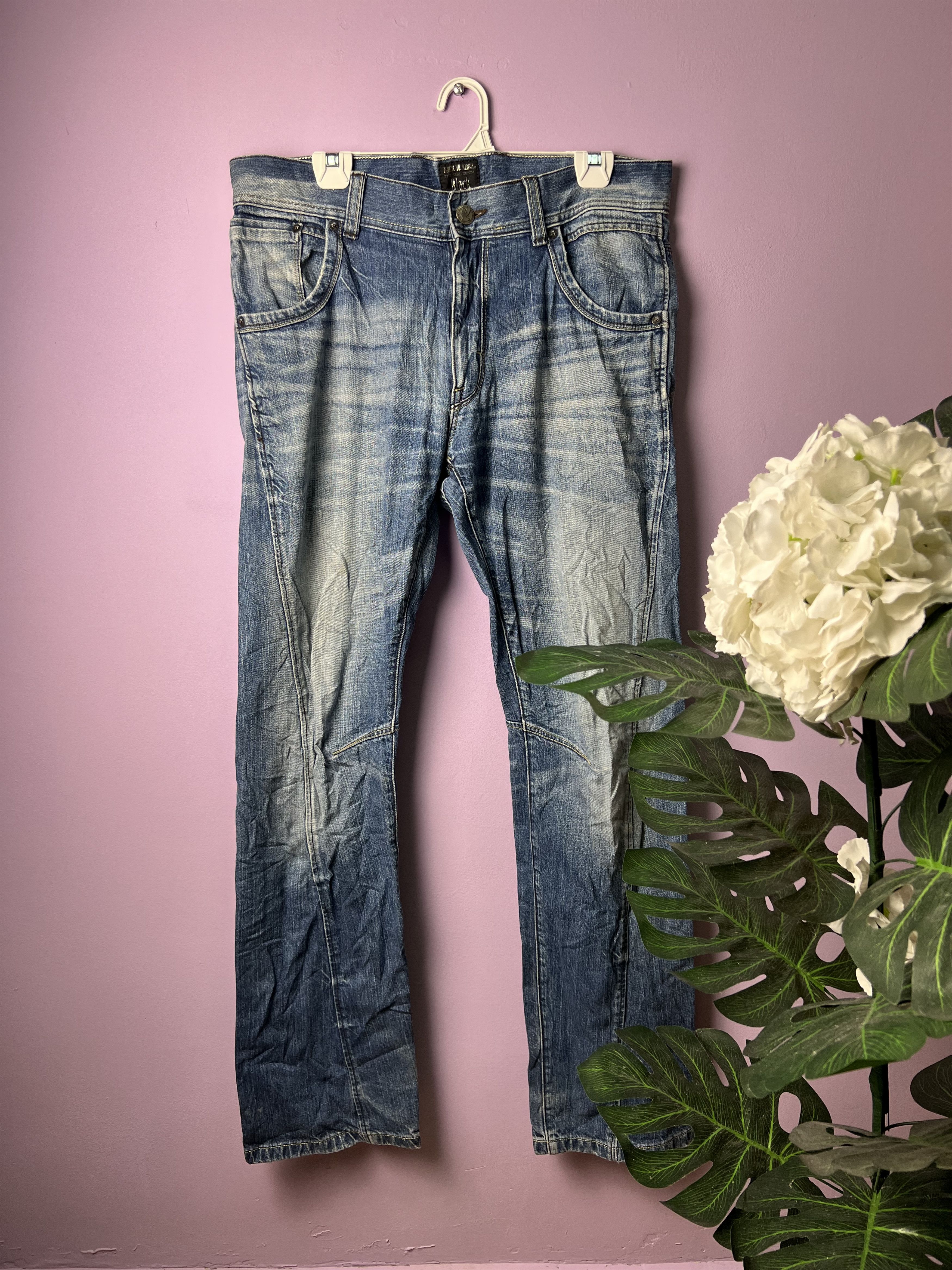 Japanese Brand 🔥Vintage Back Number Black Distressed Denim Size US 36 / EU 52 - 1 Thumbnail