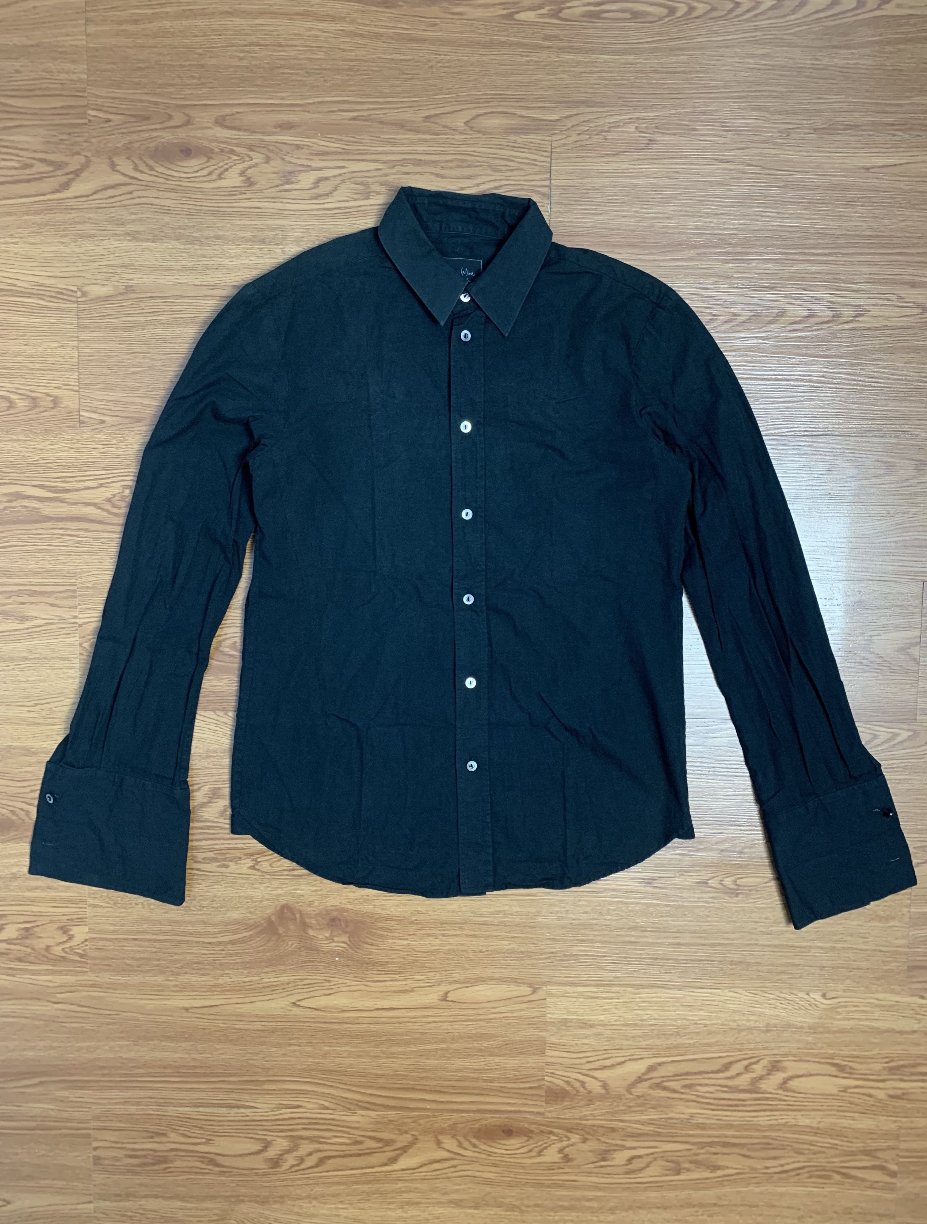 Number (N)ine Number (N)ine AW06 Plain Black Button Shirt Size US M / EU 48-50 / 2 - 1 Thumbnail