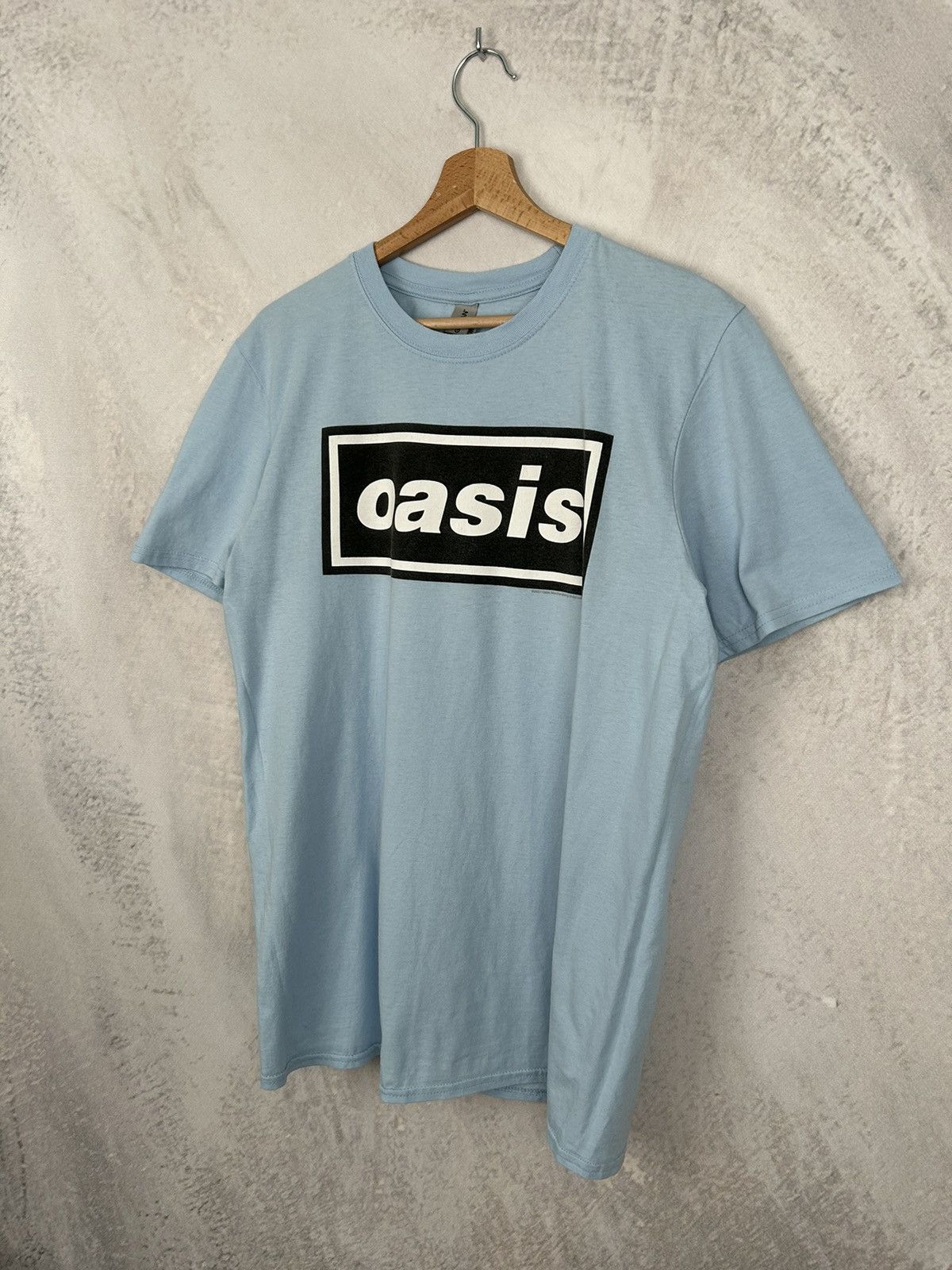 Band Tees Oasis Rock Band Tee Graphic Vintage Logo Baby Blue Y2K Size US M / EU 48-50 / 2 - 2 Thumbnail