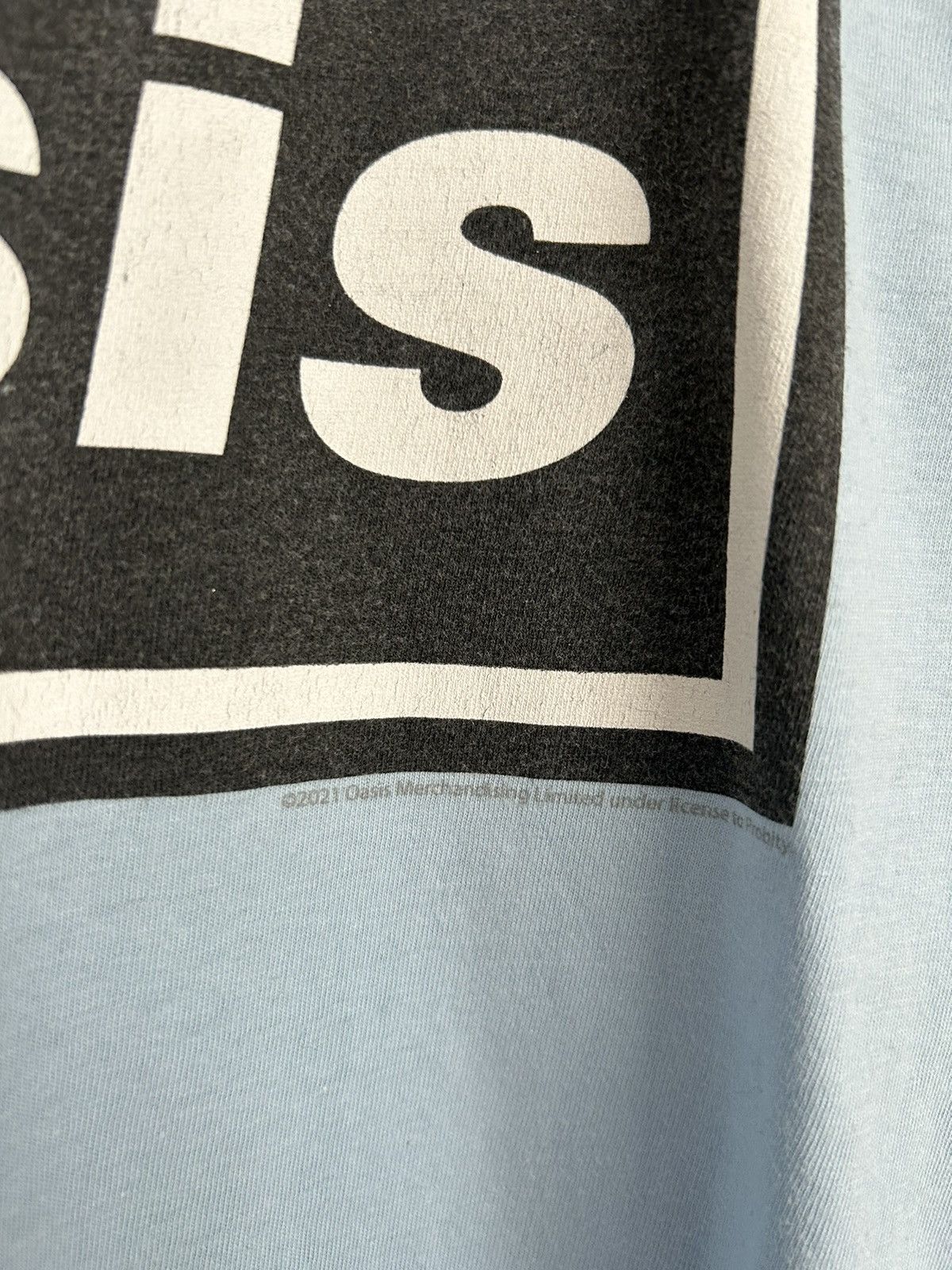 Band Tees Oasis Rock Band Tee Graphic Vintage Logo Baby Blue Y2K Size US M / EU 48-50 / 2 - 4 Thumbnail