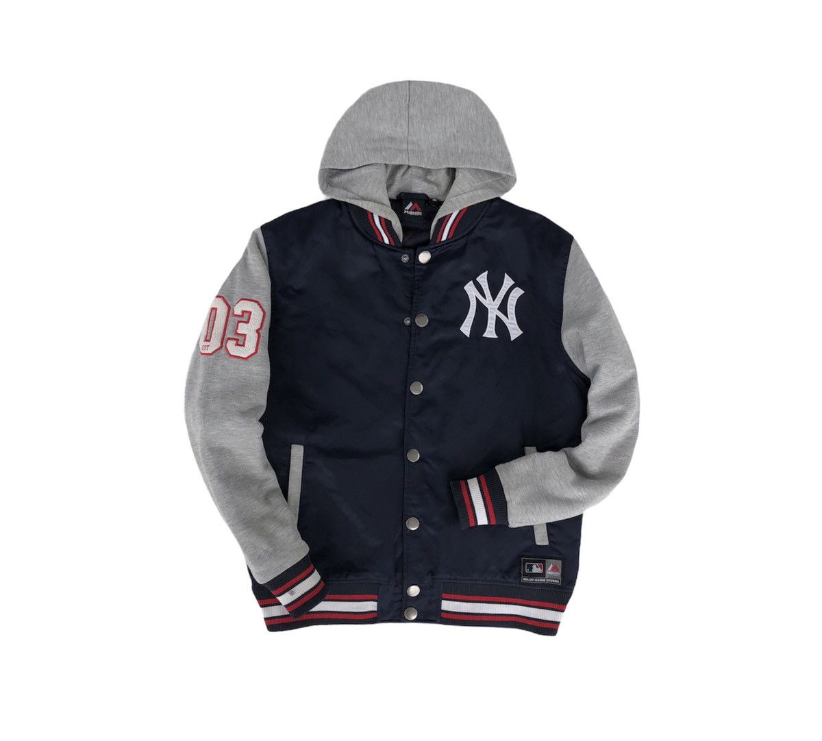 MLB MLB New York Yankees Hooded Varsity Jacket Size US M / EU 48-50 / 2 - 3 Thumbnail