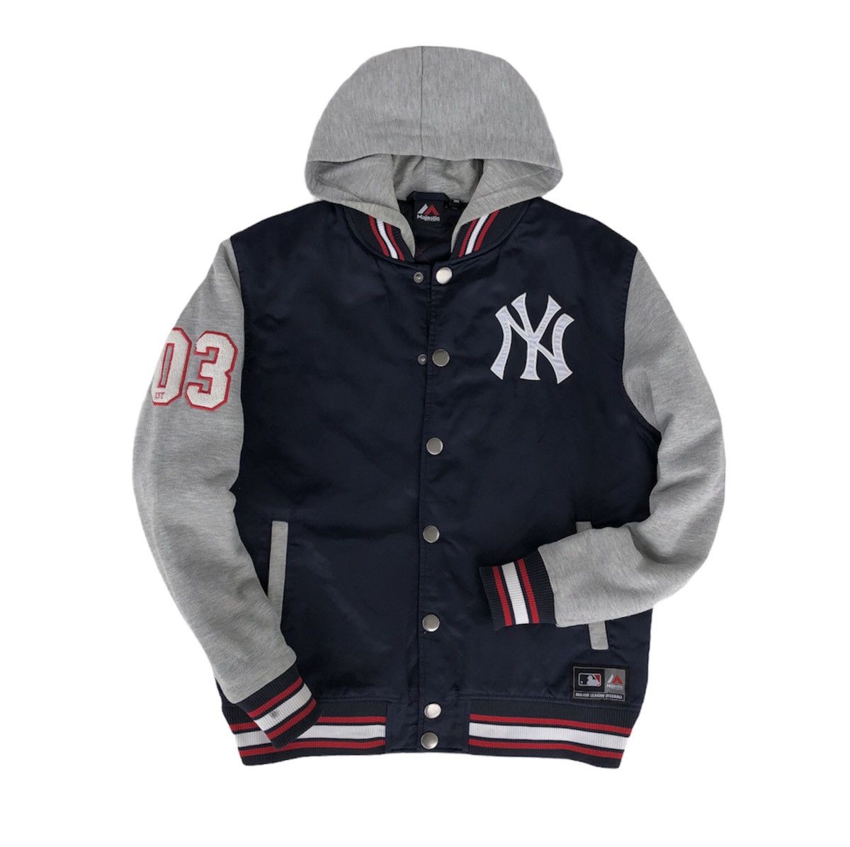 MLB MLB New York Yankees Hooded Varsity Jacket Size US M / EU 48-50 / 2 - 4 Thumbnail