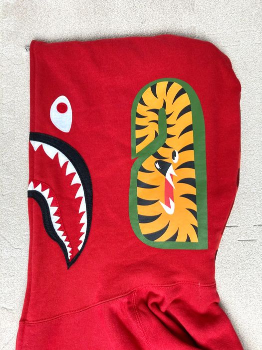 BAPE Color Camo Shark Full Zip Hoodie (FW22) - Red Navy