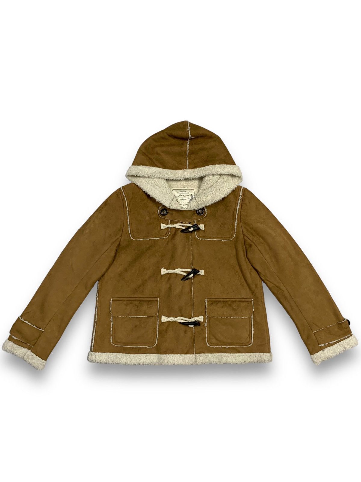 Other Japanese Brand Joky Gal Faux Suede Sherpa Hooded Dufflecoat Size M / US 6-8 / IT 42-44 - 1 Thumbnail