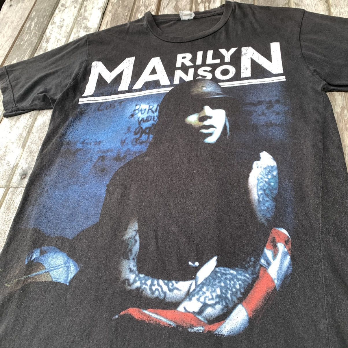 Band Tees Thrashed Faded Marilyn Manson Band Tee Tshirt Rare Size US M / EU 48-50 / 2 - 3 Thumbnail