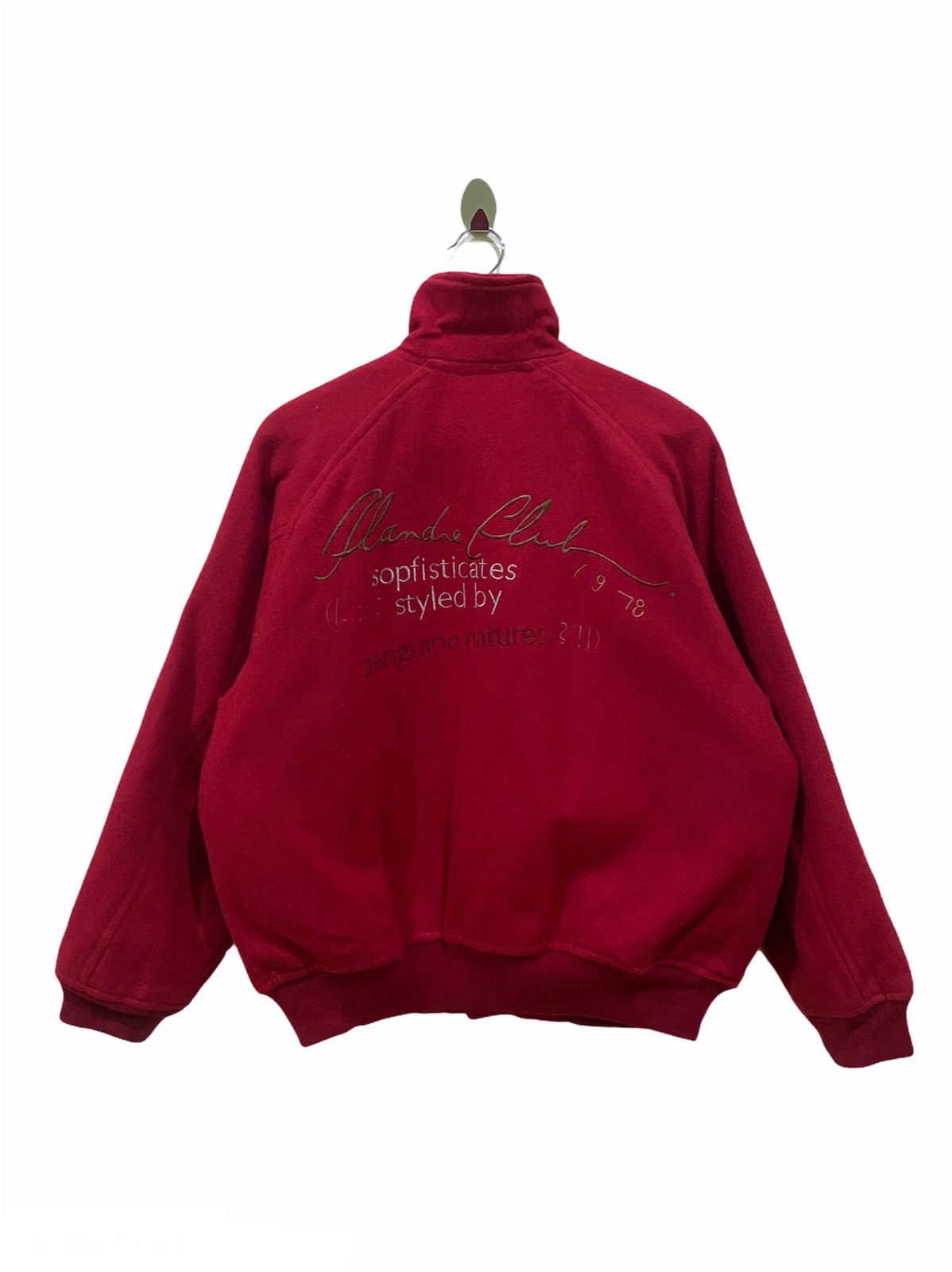 image of Accept Binding Offervintage Flandre Bomber Jacket in Red, Men's (Size Medium)