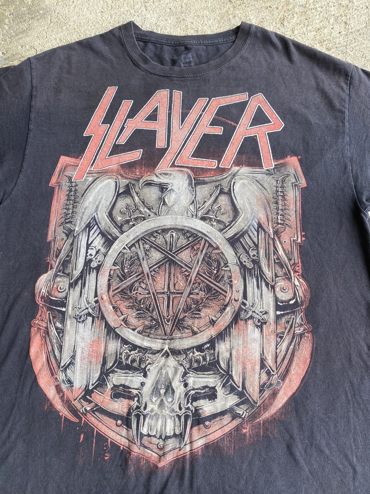 Band Tees × Vintage Vintage Style Slayer Double Sided Faded Distressed Shirt Size US M / EU 48-50 / 2 - 2 Thumbnail