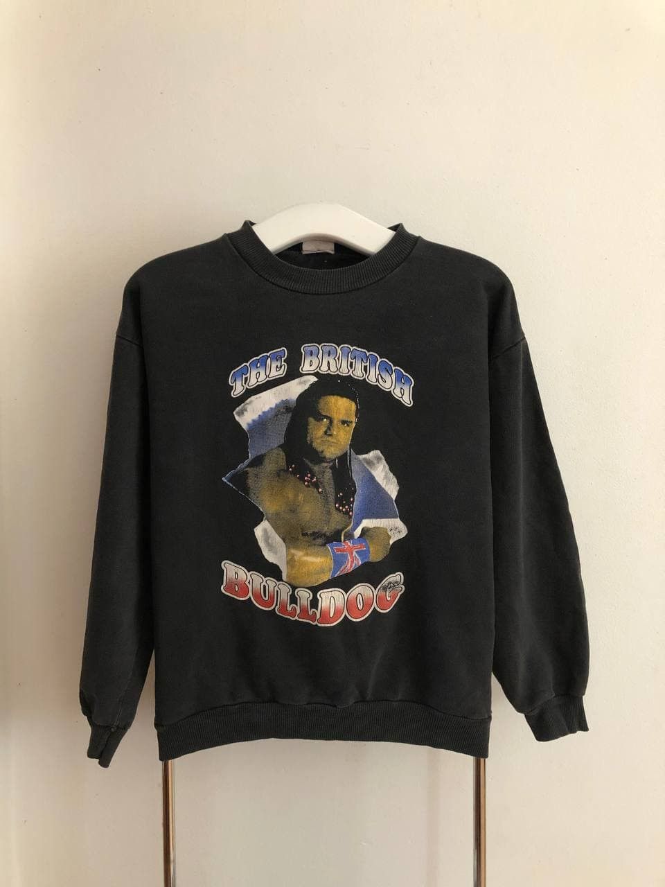 image of Vintage Wwf British Bulldog Sweaters in Black, Men's (Size XL)