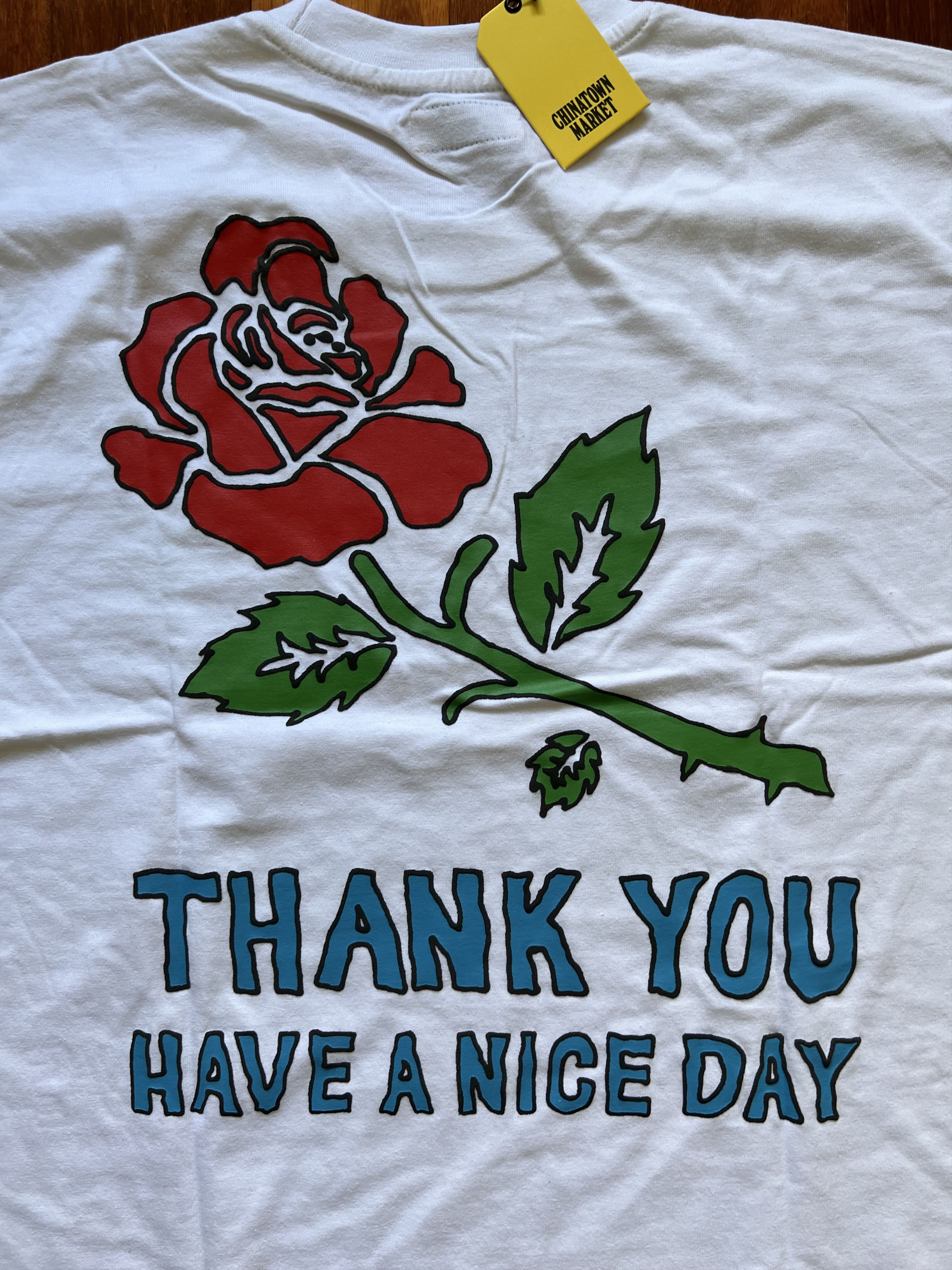 Market 💚 Chinatown Market Thank You Have A Nice Day Rose Tee NEW Size US L / EU 52-54 / 3 - 3 Thumbnail