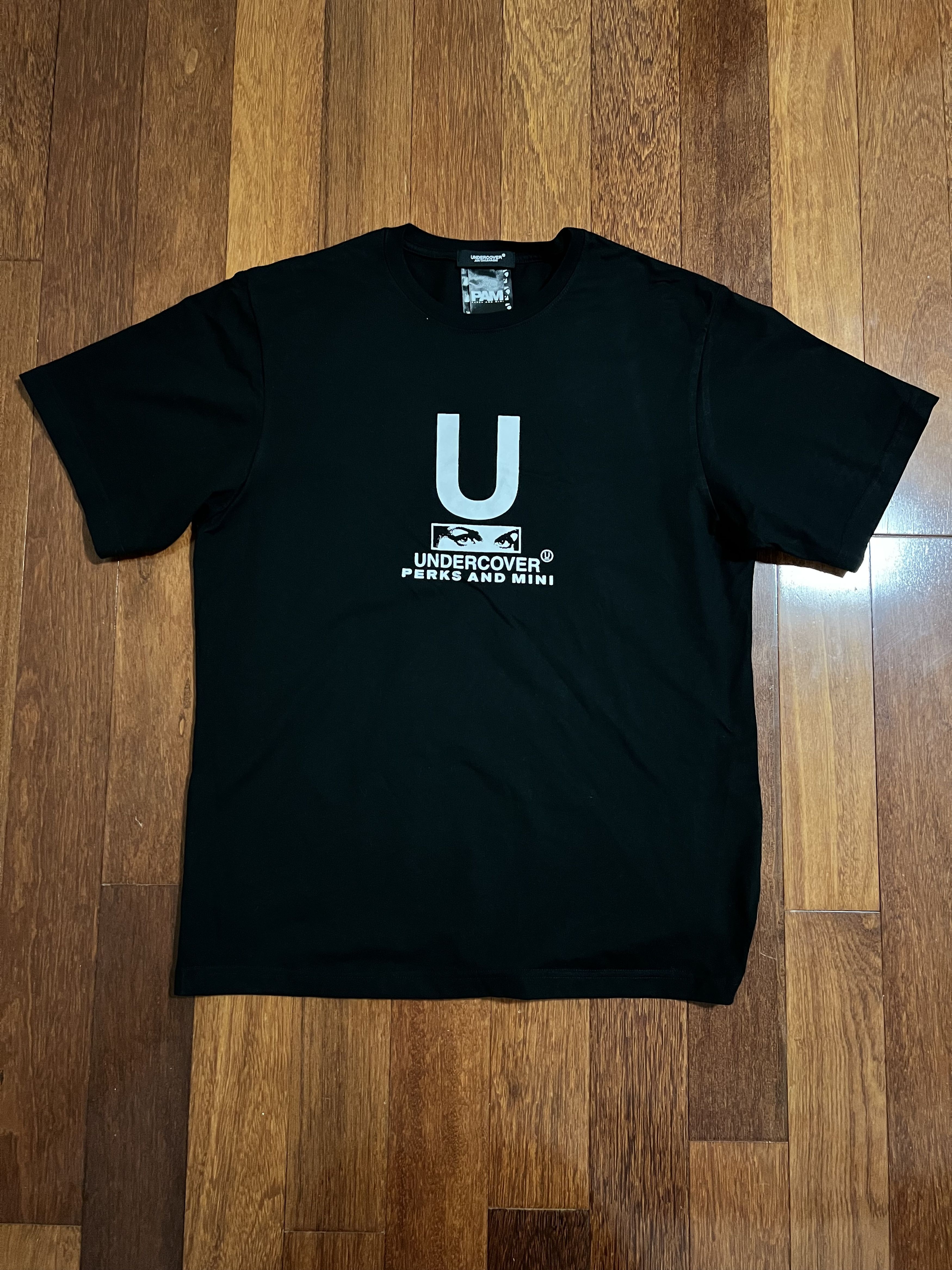 image of Ss20 Undercover X Perks And Mini Black Skull Tee, Men's (Size Large)