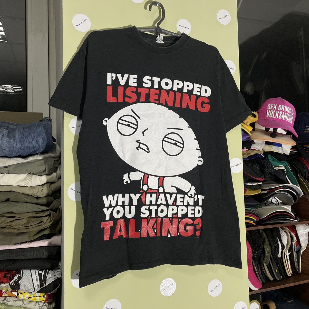 Vintage Y2K ADULT Tee Stop Talking Buymypiece L