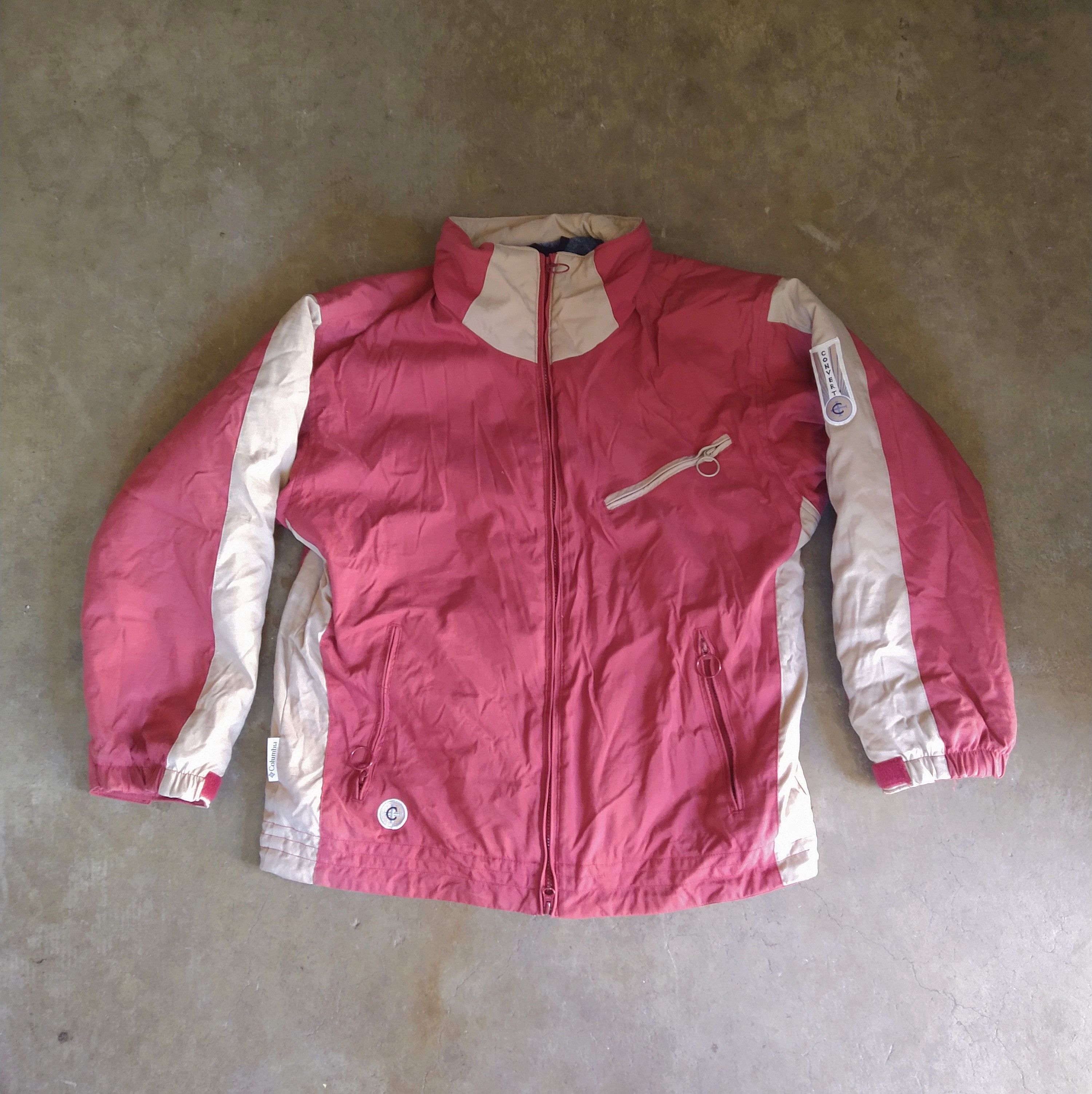 Columbia Vintage Columbia Jacket Medium Red Beige Nylon Zip Techwear Size US M / EU 48-50 / 2 - 1 Thumbnail