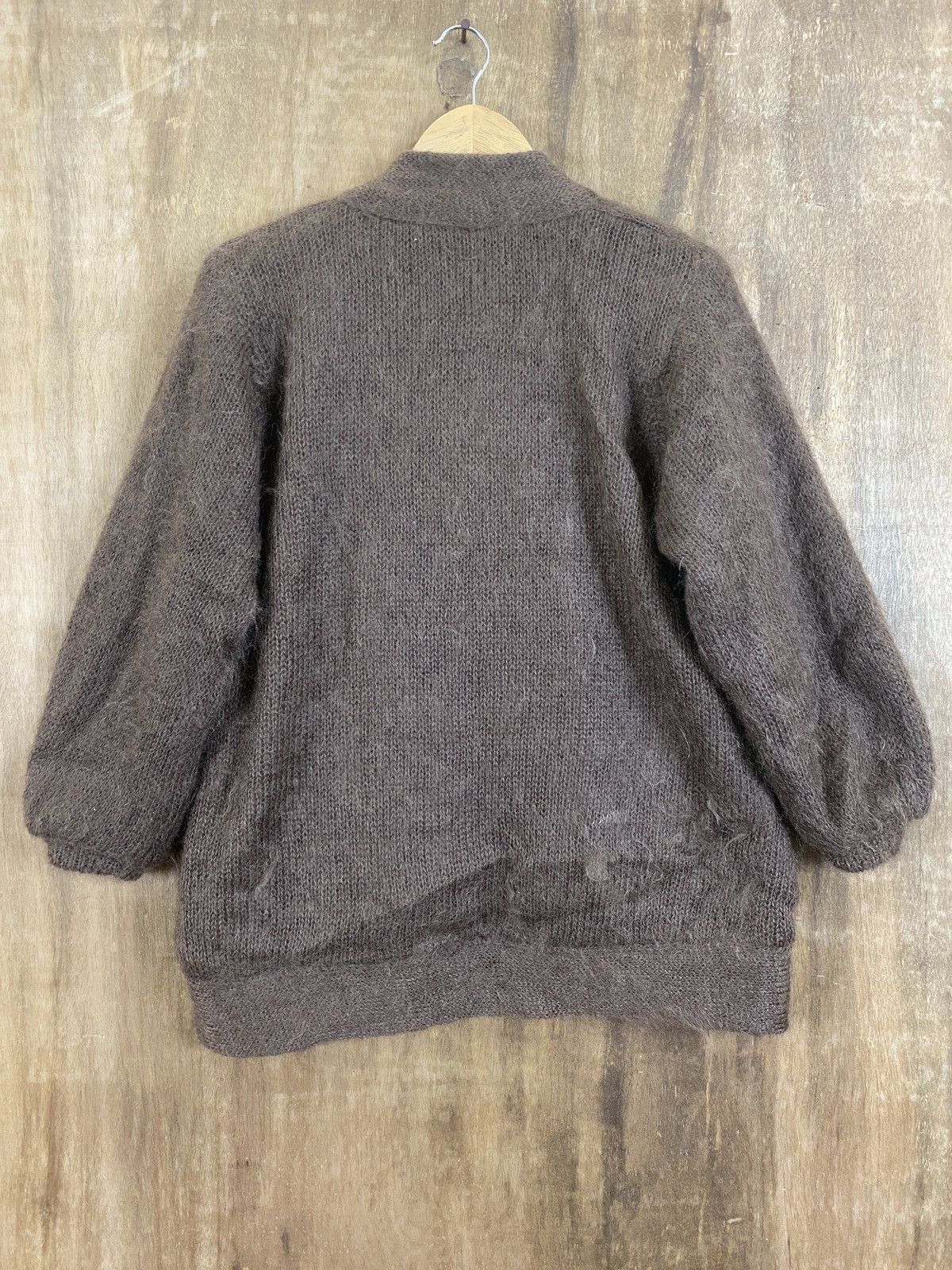 Homespun Knitwear DTL Japan mohair knitwear Brown Cardigan fur #A459 Size US L / EU 52-54 / 3 - 4 Thumbnail