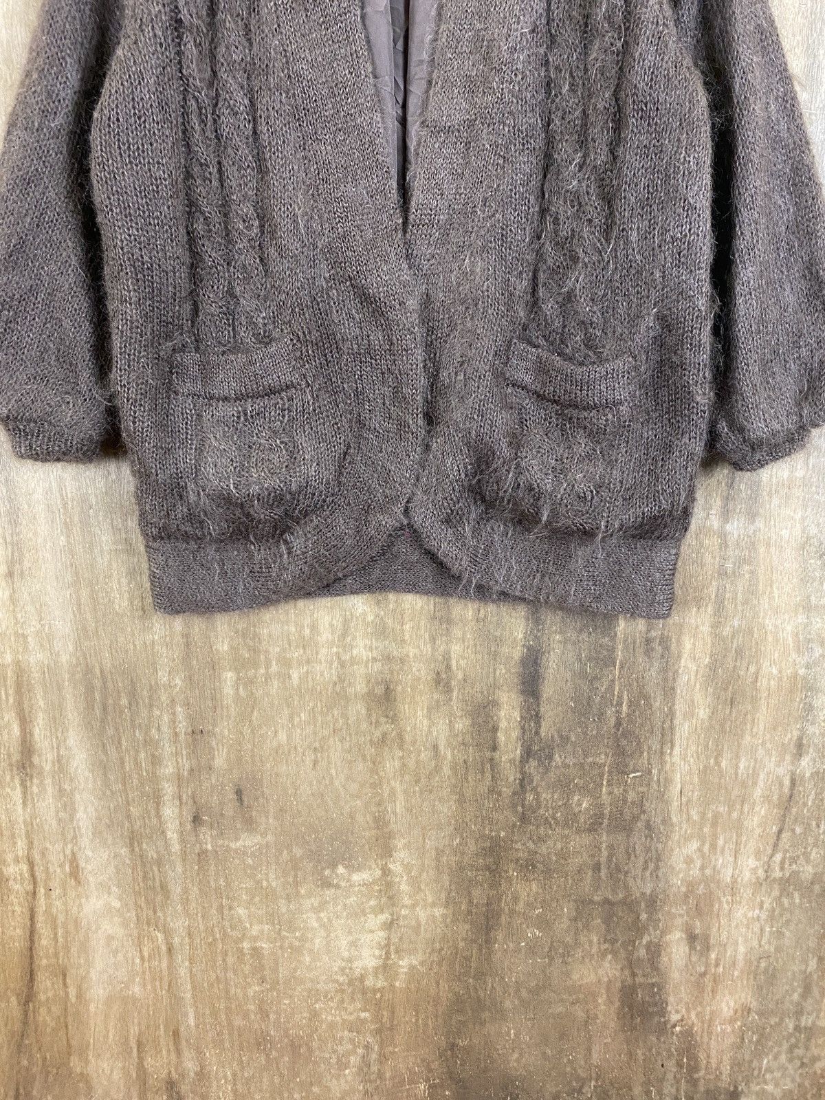 Homespun Knitwear DTL Japan mohair knitwear Brown Cardigan fur #A459 Size US L / EU 52-54 / 3 - 3 Thumbnail