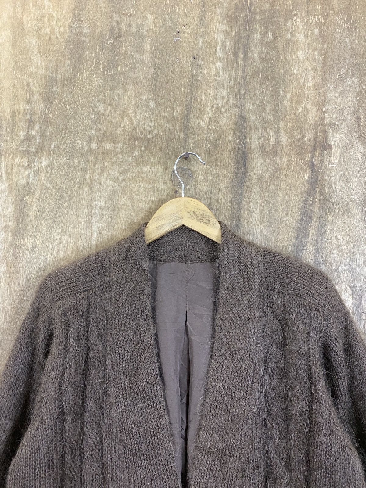 Homespun Knitwear DTL Japan mohair knitwear Brown Cardigan fur #A459 Size US L / EU 52-54 / 3 - 2 Thumbnail