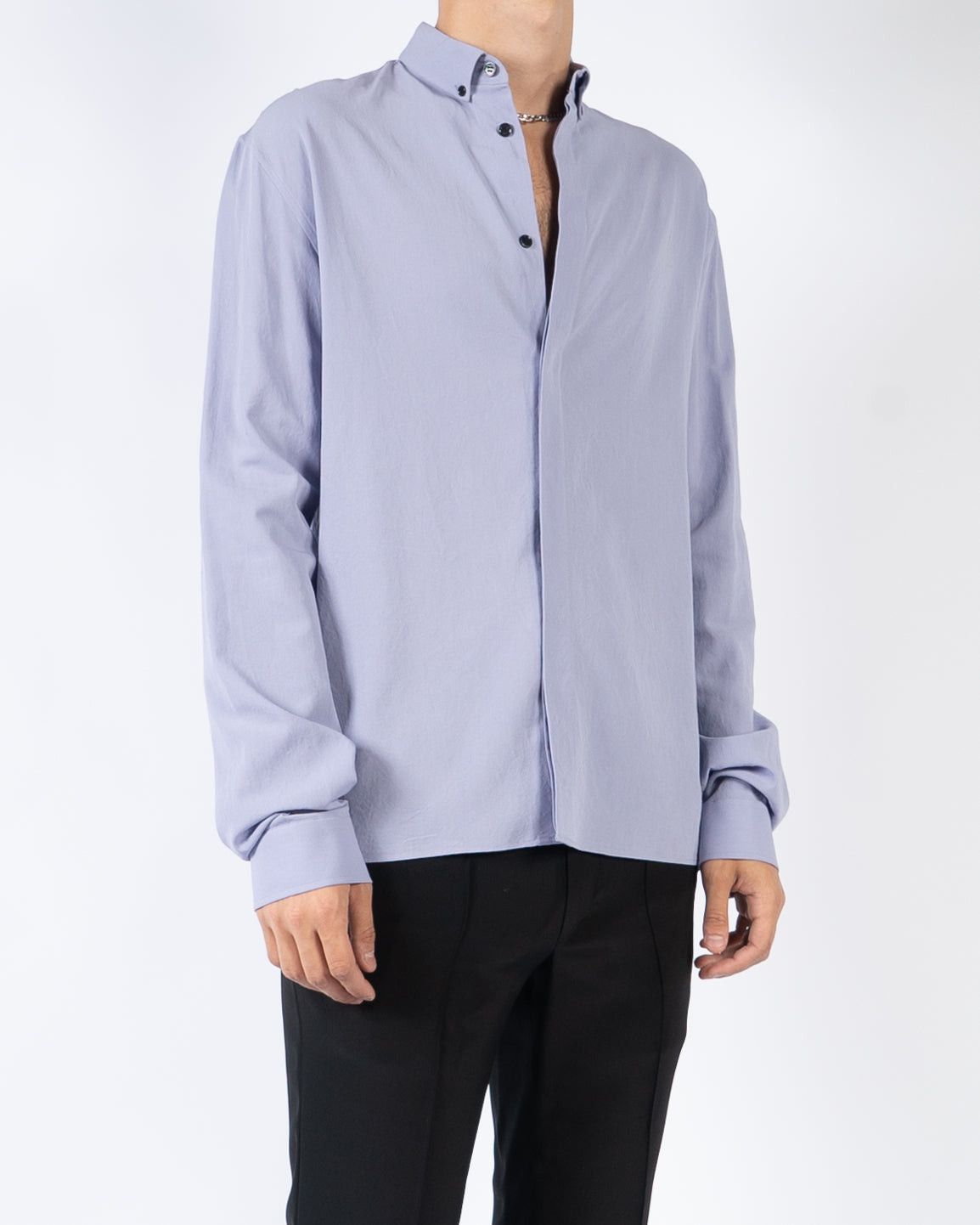 image of Haider Ackermann Ss18 Classic Lilac Cotton Shirt, Men's (Size Small)