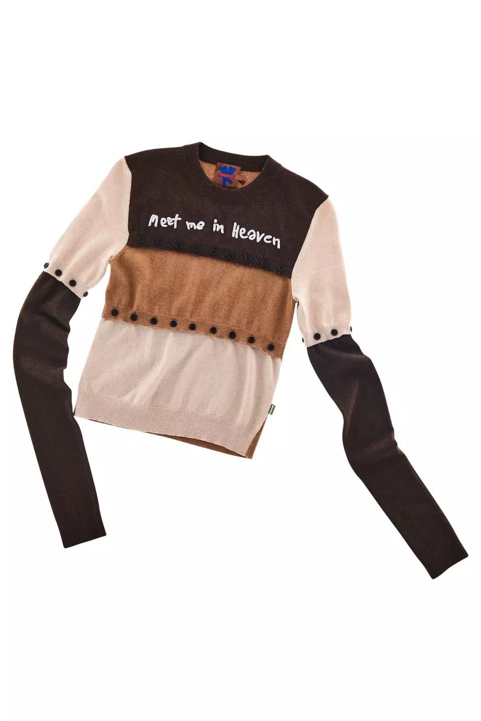 Heaven by Marc Jacobs Heaven Button-Off Colorblock Knit Sweater Marc Jacobs Brown Size XL / US 12-14 / IT 48-50 - 3 Thumbnail