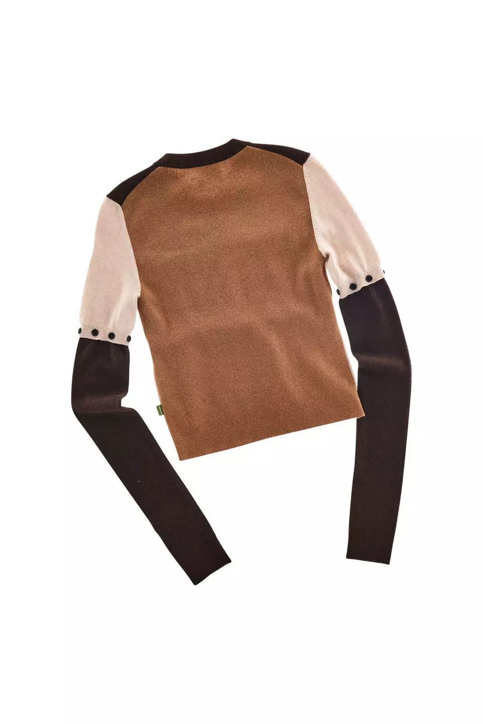 Heaven by Marc Jacobs Heaven Button-Off Colorblock Knit Sweater Marc Jacobs Brown Size XL / US 12-14 / IT 48-50 - 4 Thumbnail