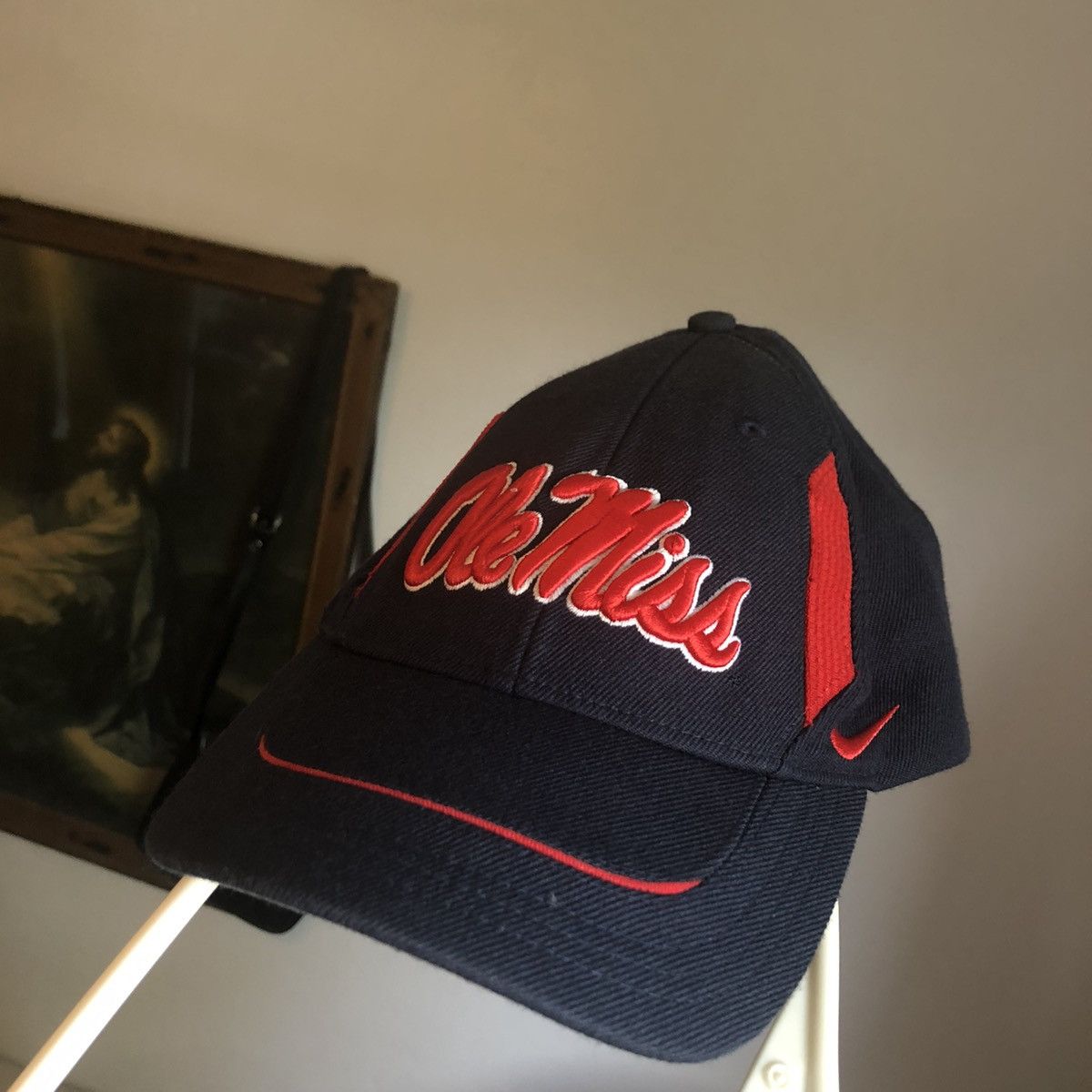 Nike Vintage Nike Team Ole Miss University Velcro Adjustable Hat Size ONE SIZE - 1 Thumbnail