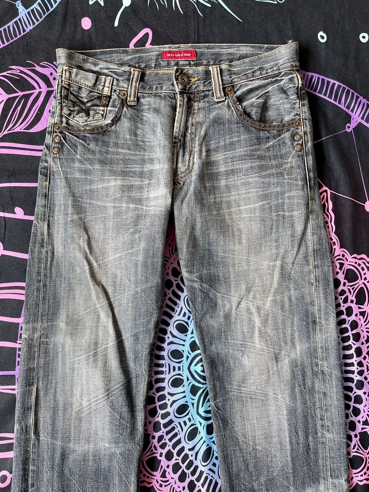 Japanese Brand × Vintage VINTAGE DISTRESSED WING JEANS ANTI LABEL JEANS SIZE 32X34 Size US 32 / EU 48 - 2 Thumbnail