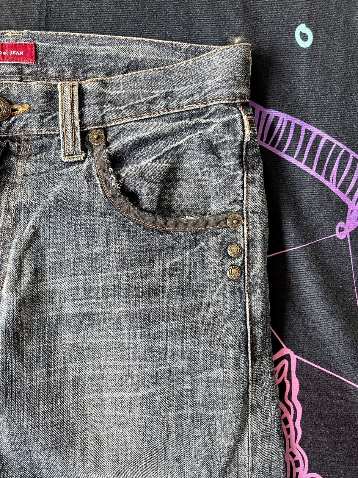 Japanese Brand × Vintage VINTAGE DISTRESSED WING JEANS ANTI LABEL JEANS SIZE 32X34 Size US 32 / EU 48 - 5 Thumbnail