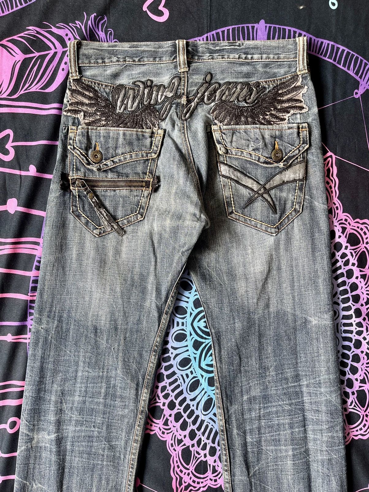 Japanese Brand × Vintage VINTAGE DISTRESSED WING JEANS ANTI LABEL JEANS SIZE 32X34 Size US 32 / EU 48 - 9 Thumbnail