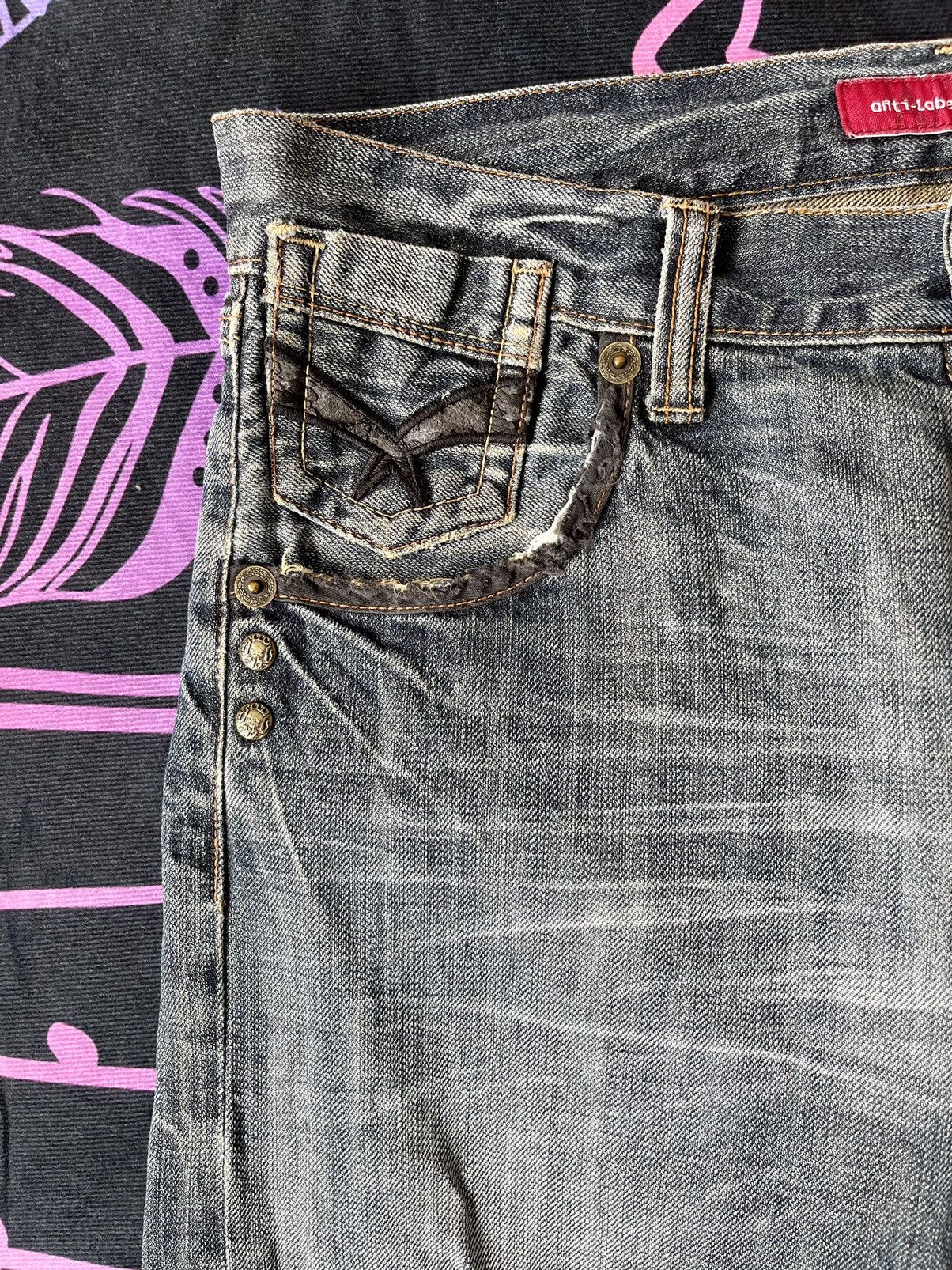 Japanese Brand × Vintage VINTAGE DISTRESSED WING JEANS ANTI LABEL JEANS SIZE 32X34 Size US 32 / EU 48 - 4 Thumbnail