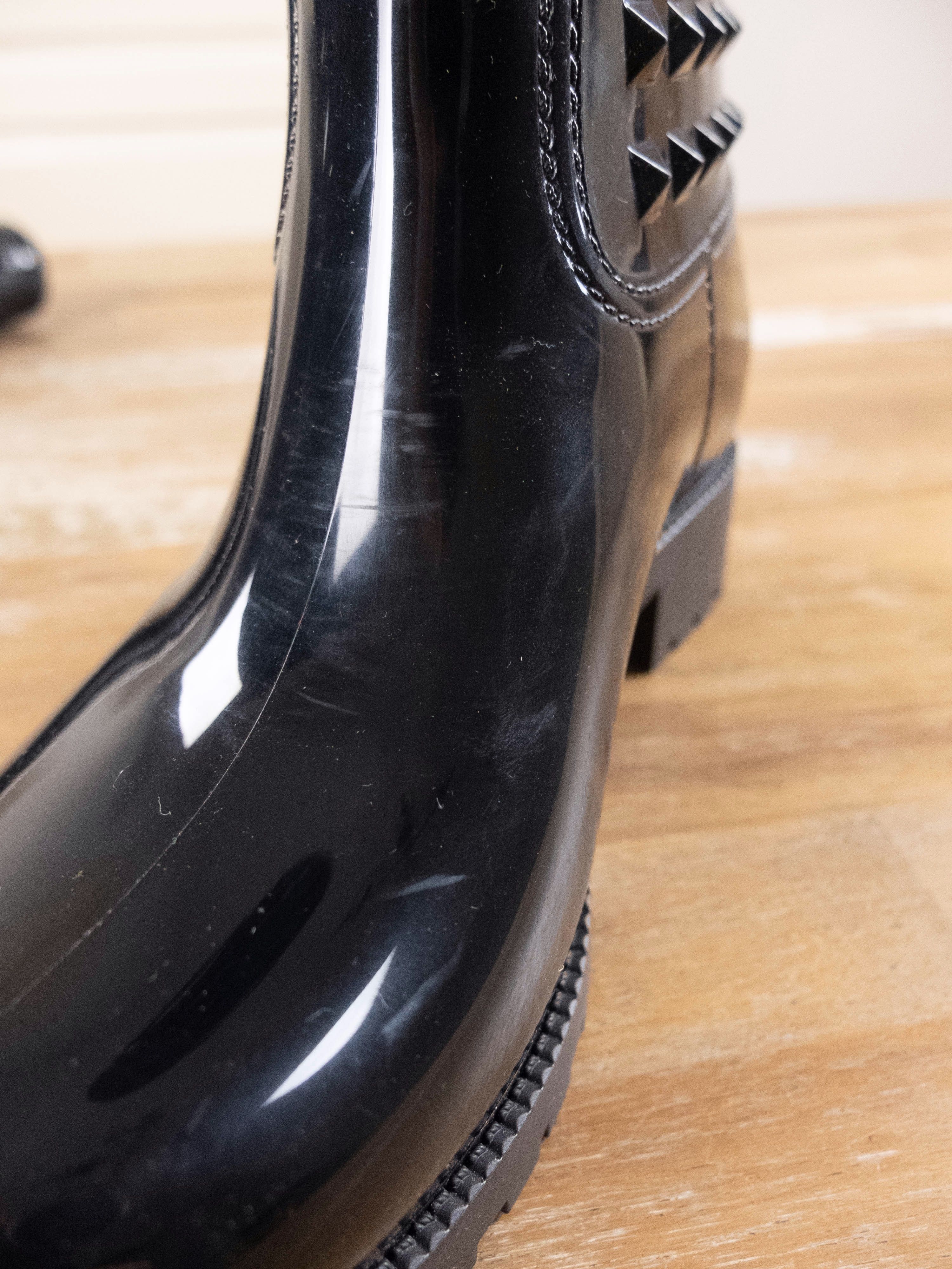 Valentino VALENTINO Rockstud black rubber PVC waterproof boots 6 36 Size US 6 / IT 36 - 10 Thumbnail
