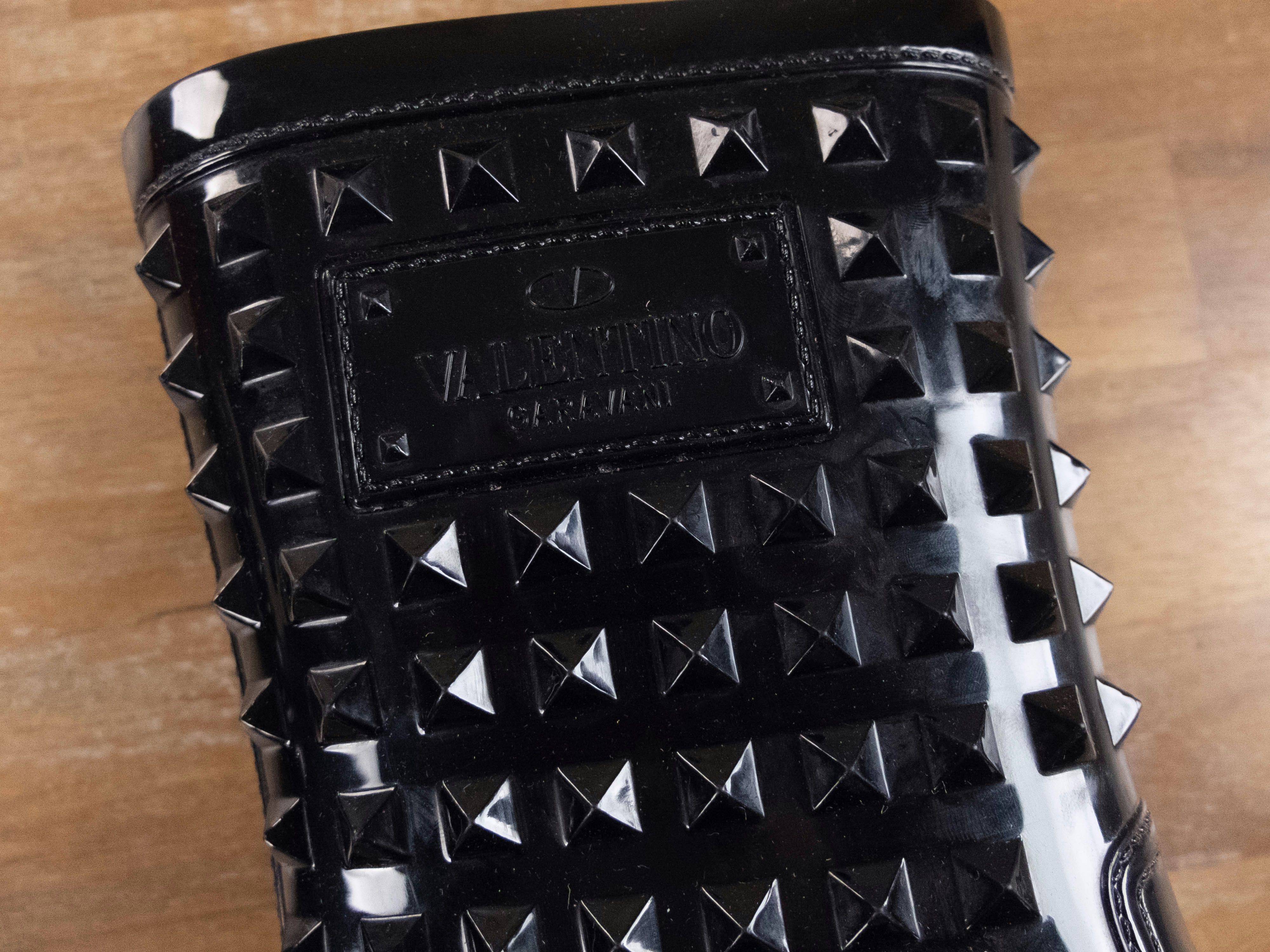 Valentino VALENTINO Rockstud black rubber PVC waterproof boots 6 36 Size US 6 / IT 36 - 6 Thumbnail