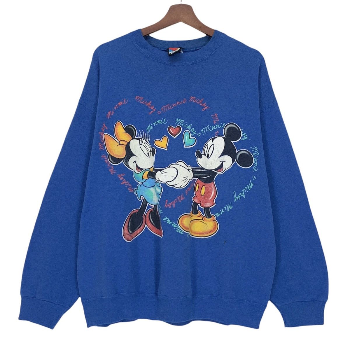 Disney 1990s Vintage Mickey Minnie Love Sweatshirt Size US L / EU 52-54 / 3 - 1 Thumbnail