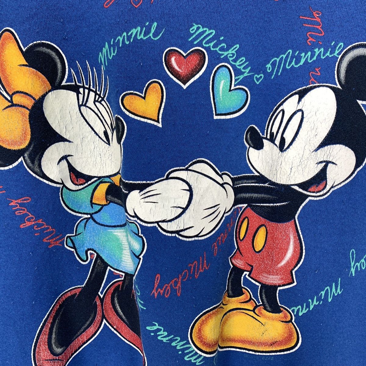 Disney 1990s Vintage Mickey Minnie Love Sweatshirt Size US L / EU 52-54 / 3 - 5 Thumbnail