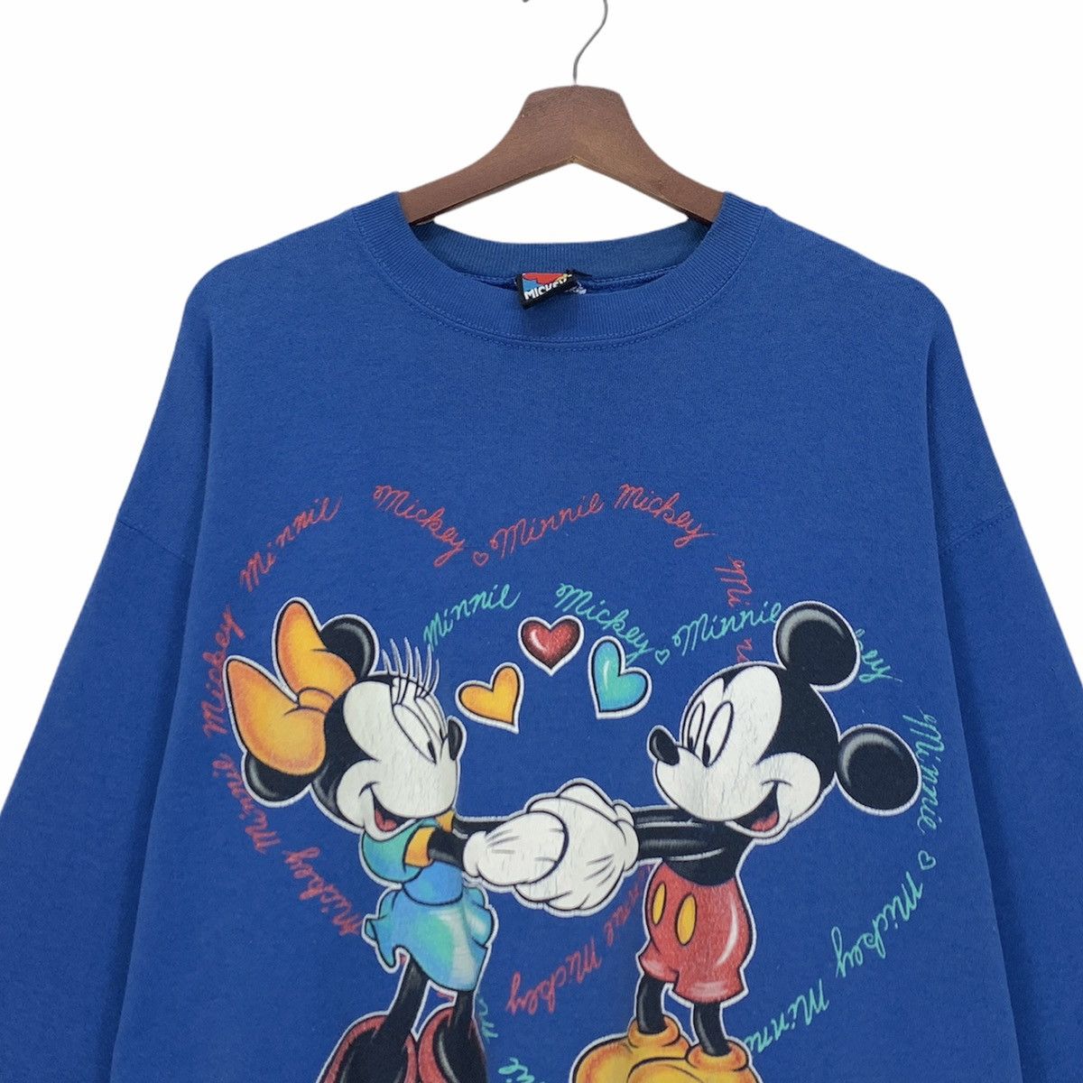 Disney 1990s Vintage Mickey Minnie Love Sweatshirt Size US L / EU 52-54 / 3 - 3 Thumbnail
