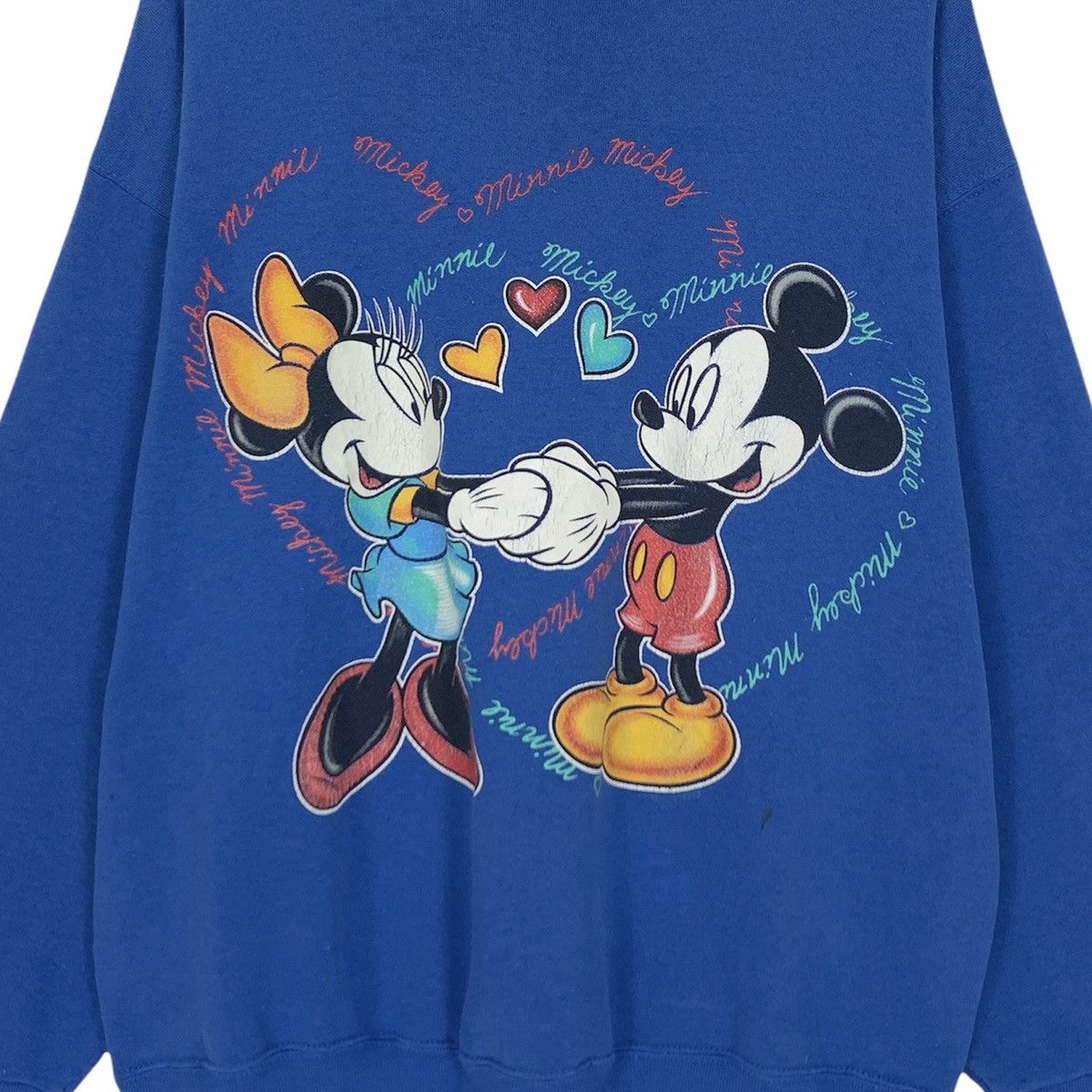 Disney 1990s Vintage Mickey Minnie Love Sweatshirt Size US L / EU 52-54 / 3 - 4 Thumbnail