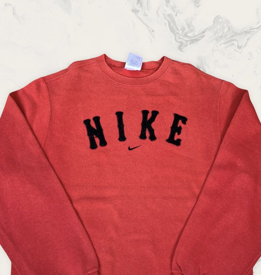 Nike Rare! Vintage 90s Nike Center Logo Sweatshirt Made In Usa Size US L / EU 52-54 / 3 - 3 Thumbnail