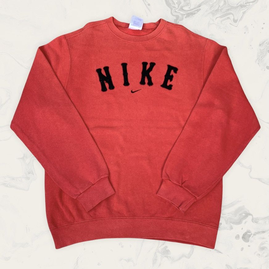 Nike Rare! Vintage 90s Nike Center Logo Sweatshirt Made In Usa Size US L / EU 52-54 / 3 - 1 Thumbnail