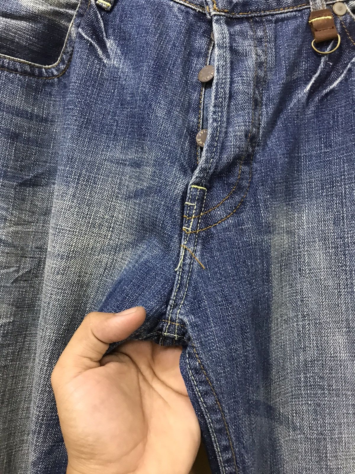 Japanese Brand Vintage 90s Weare Replay Flare Distressed Jeans Size US 36 / EU 52 - 9 Thumbnail