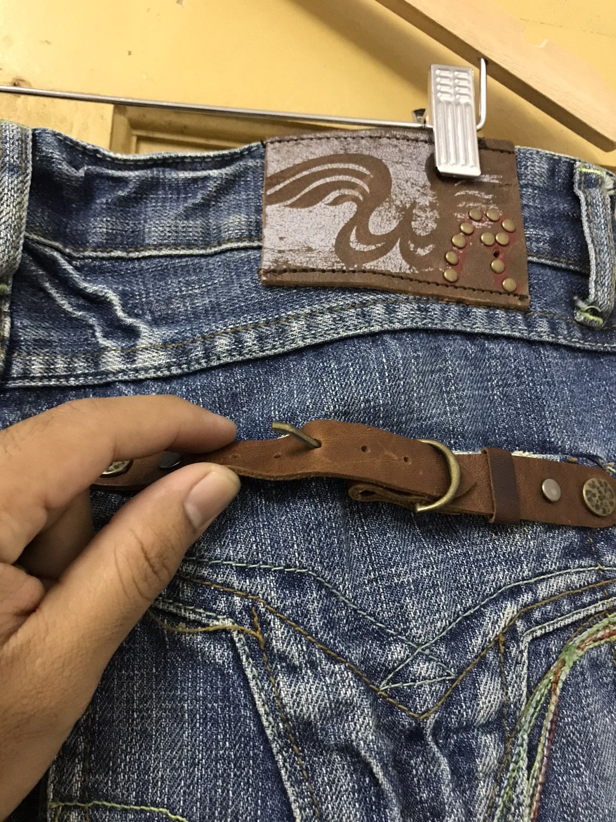 Japanese Brand Vintage 90s Weare Replay Flare Distressed Jeans Size US 36 / EU 52 - 12 Thumbnail