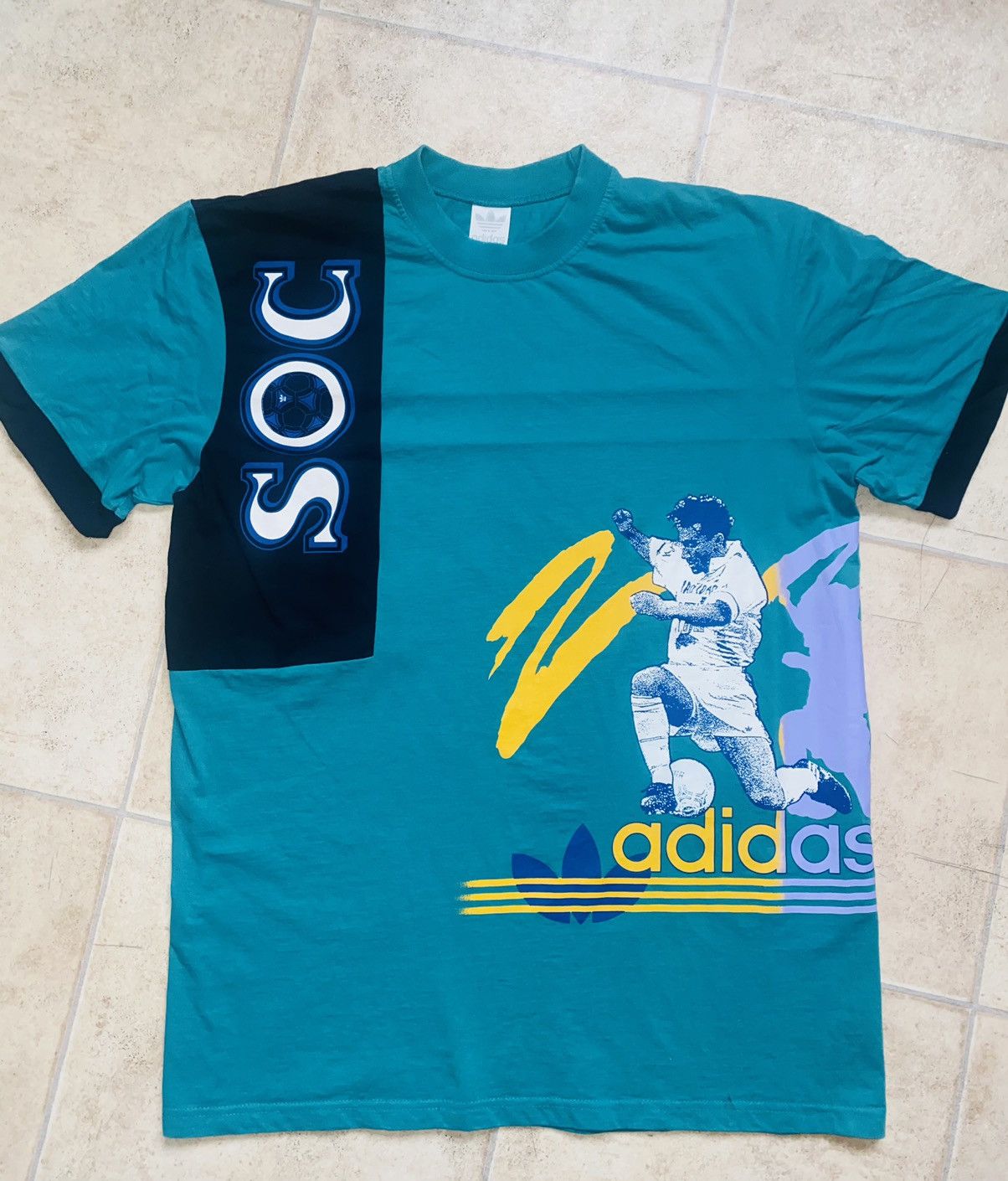 image of Adidas x German 90's Soccer Tee Y3 Equipment Pharrell Bape in Mermaid, Men's (Size XL)